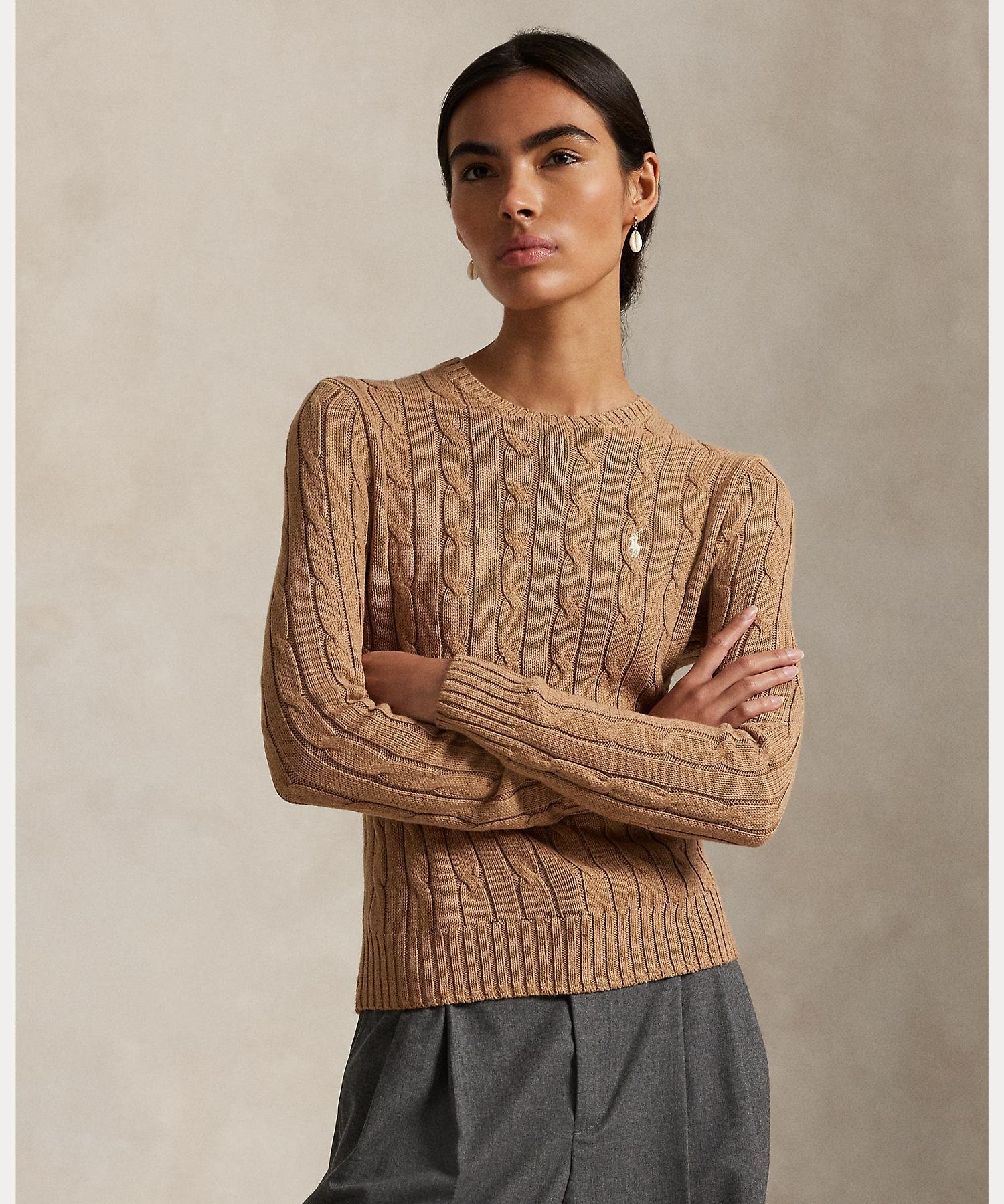 RALPH LAUREN｜ケーブルニット コットン クルーネック セーター