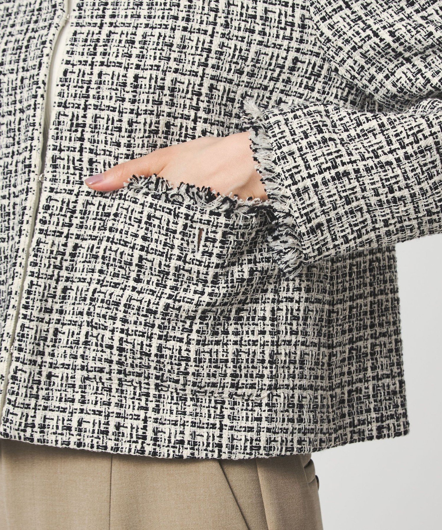 UNITED ARROWS green label relaxing｜ツイードライク ノーカラー