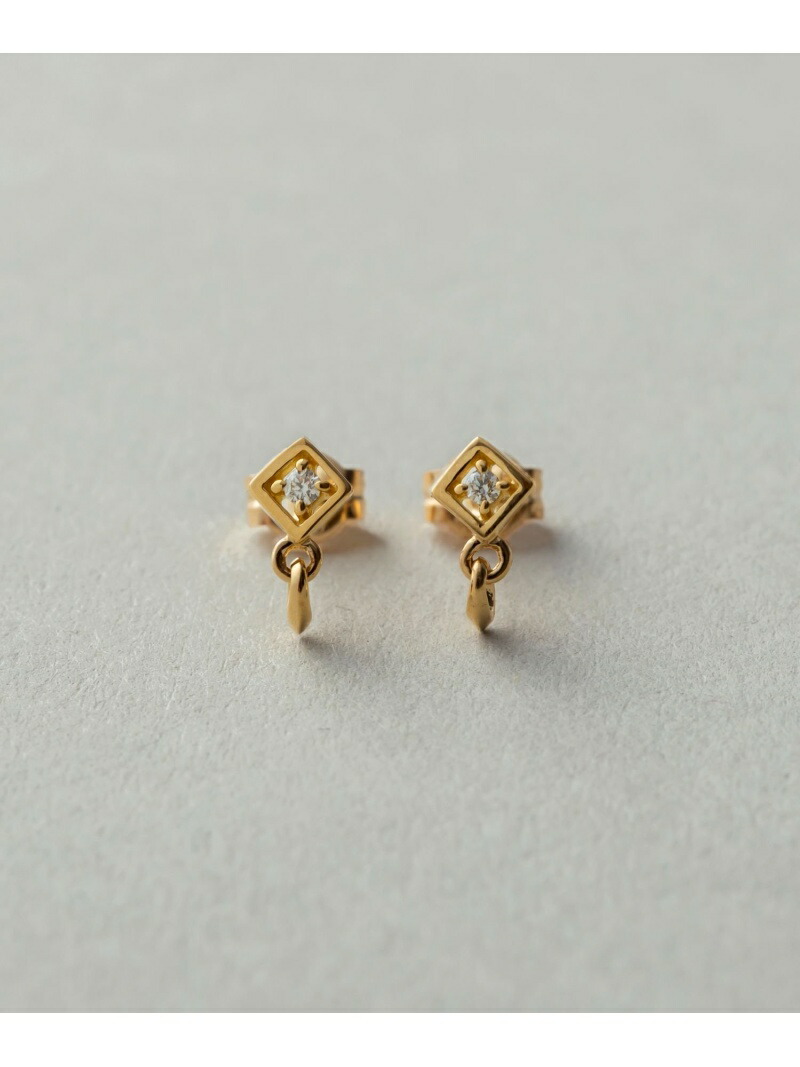 ete｜K18YG ピース ブラウンダイヤモンド アーチ ピアス | Rakuten