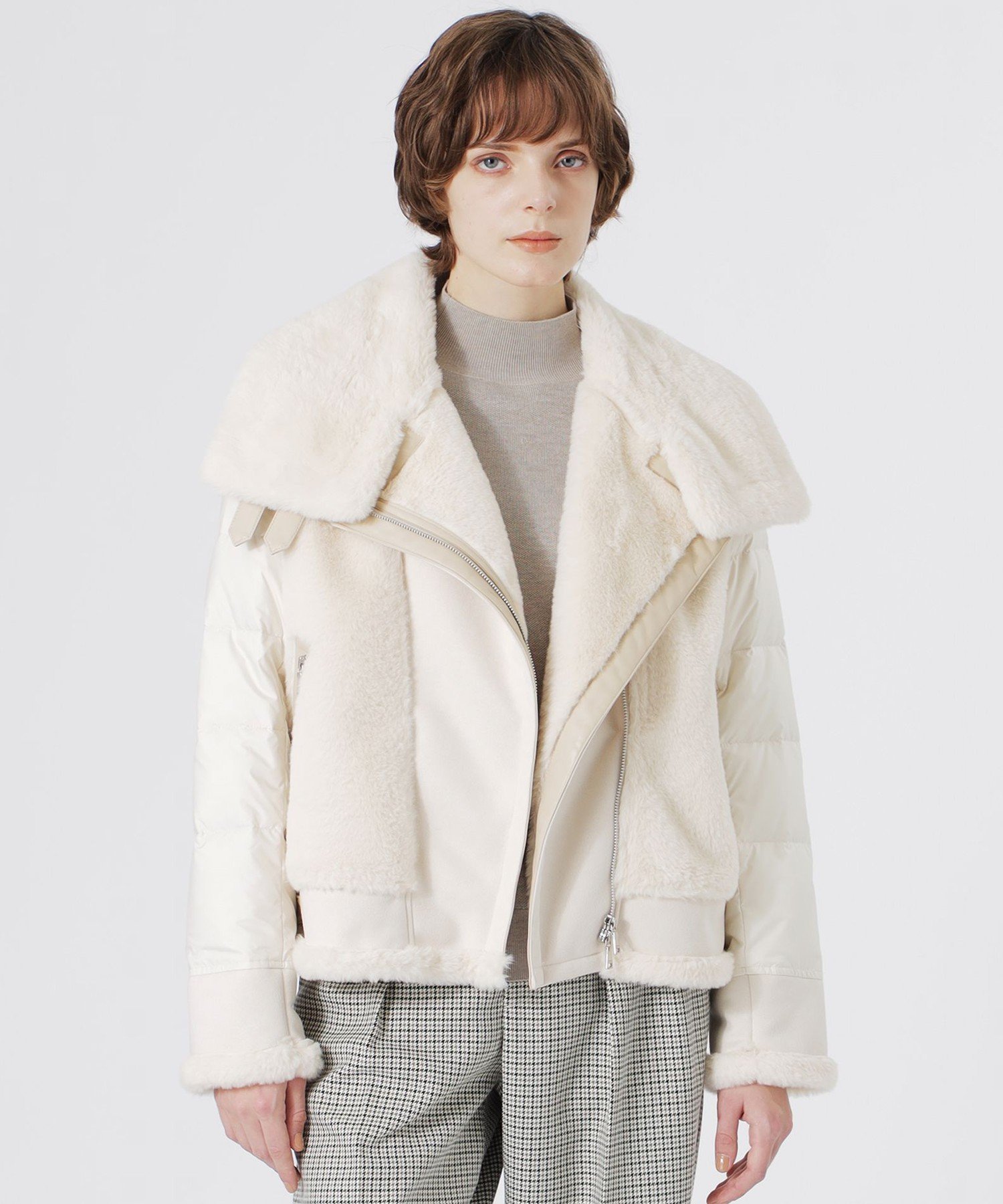 LOVELESS｜ファーコンビライダースダウン | Rakuten Fashion(楽天