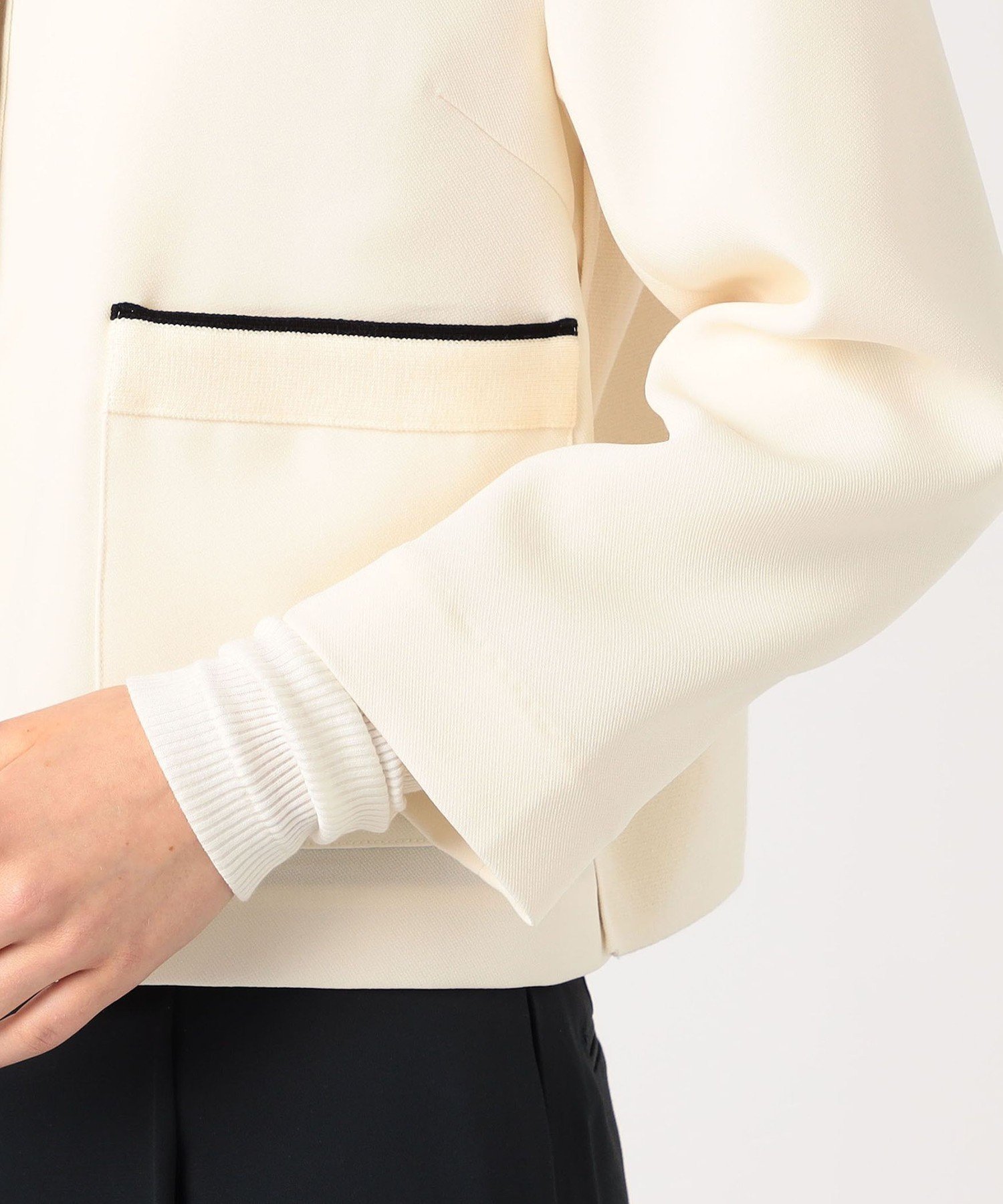 TOMORROWLAND｜ニットコンビダブルクロス クルーネックジャケット