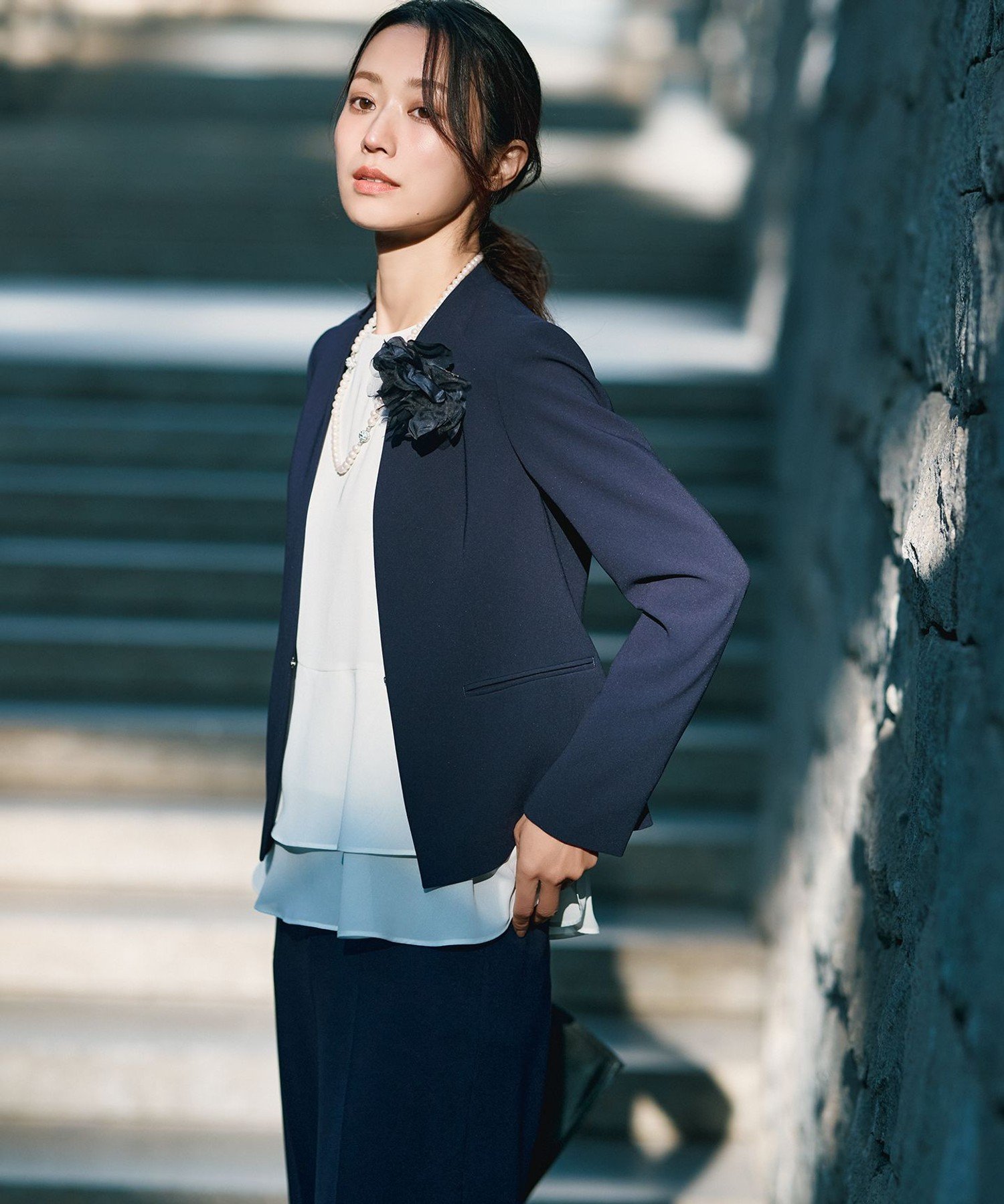 23区｜【セットアップ対応/洗える】トリアセダブルジョーゼット ノー