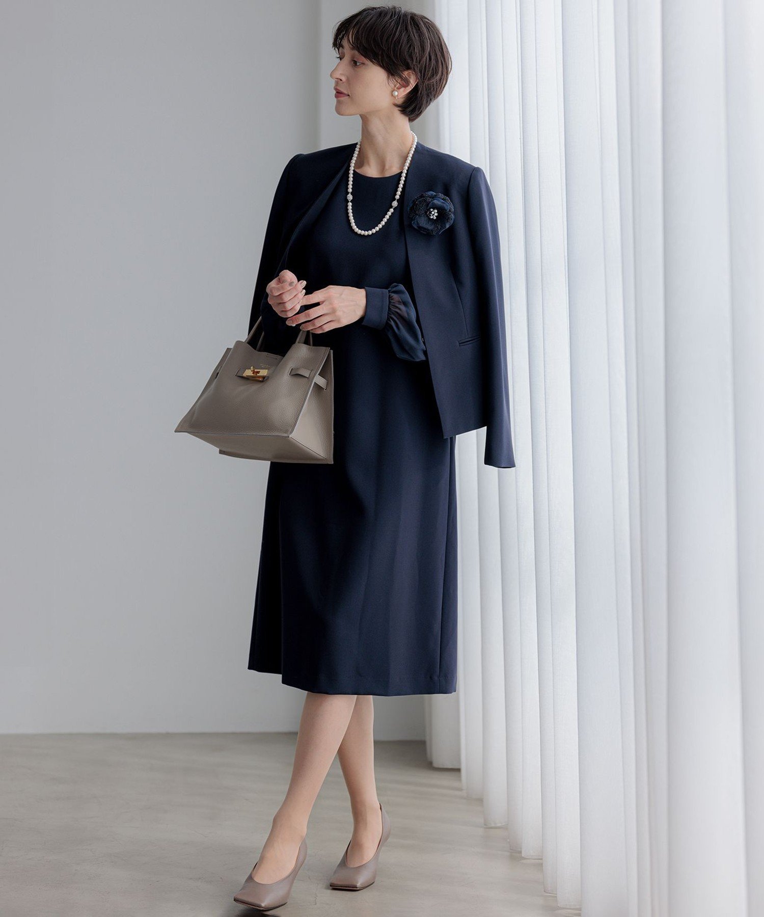 23区｜【セットアップ対応/洗える】トリアセダブルジョーゼット ノー