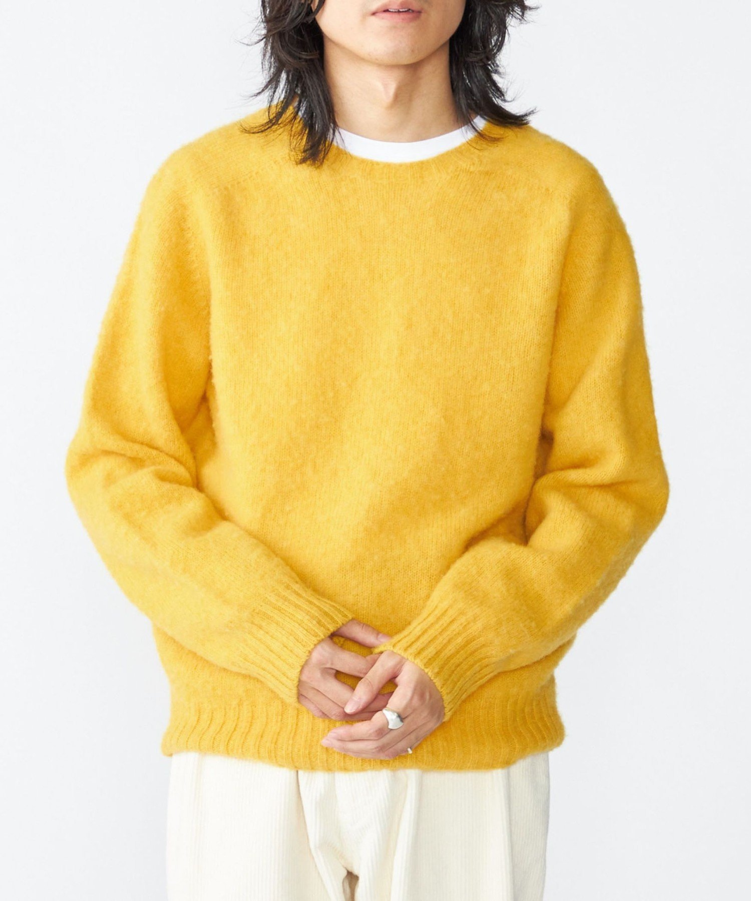 SHIPS｜【SHIPS別注】HARLEY OF SCOTLAND: ウール シャギー クルー