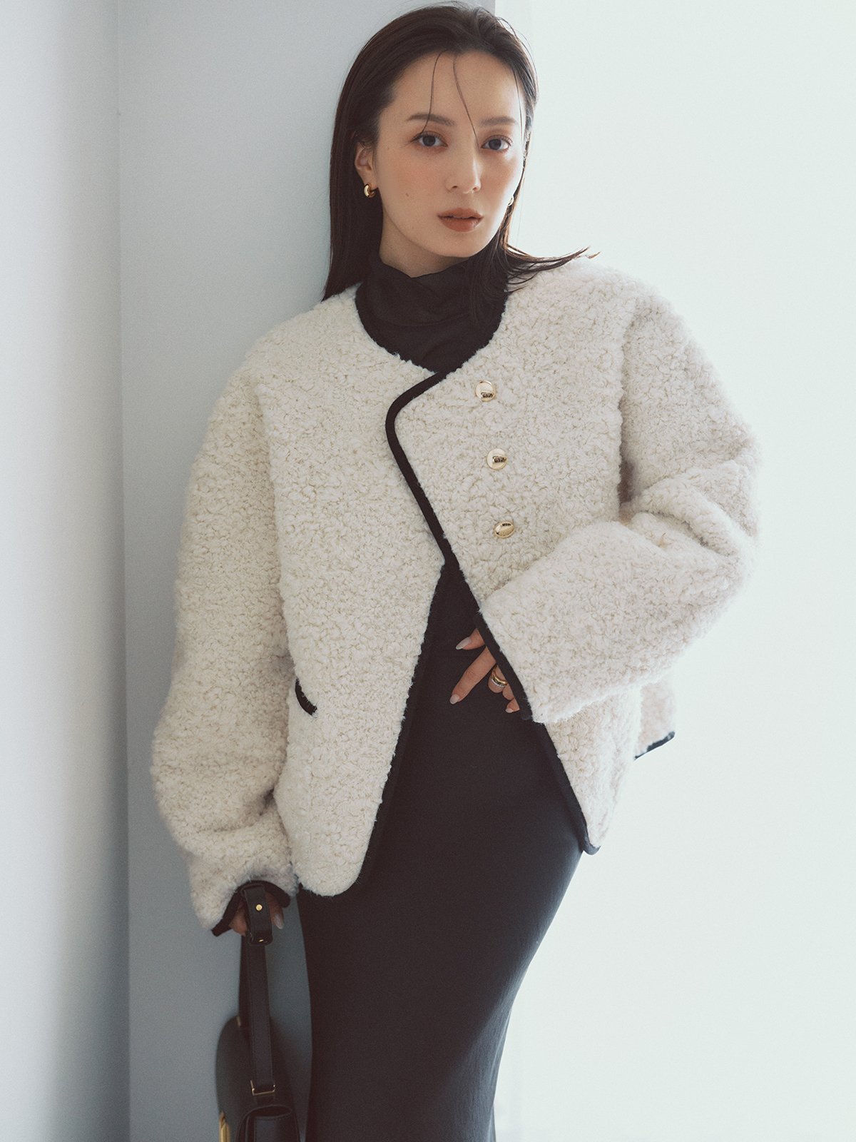 anuans｜ECOPELパイピングボアジャケット | Rakuten Fashion(楽天