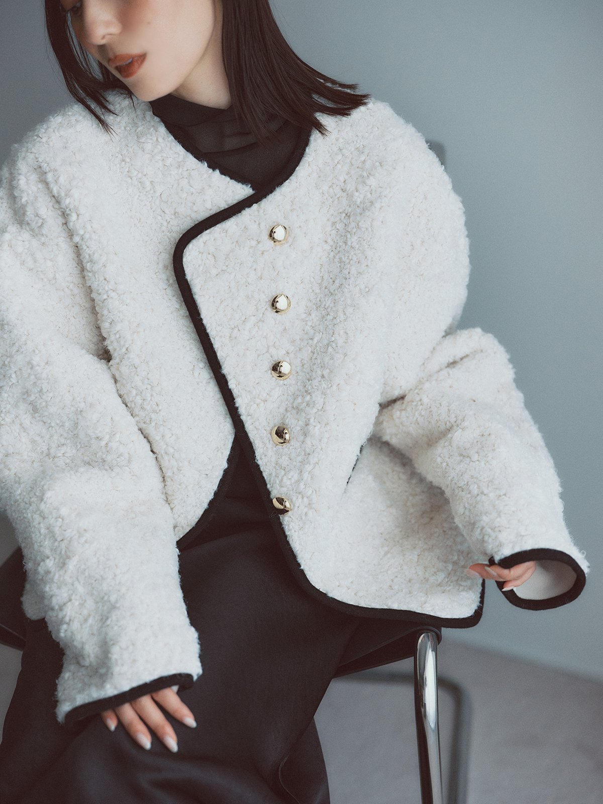 anuans｜ECOPELパイピングボアジャケット | Rakuten Fashion(楽天