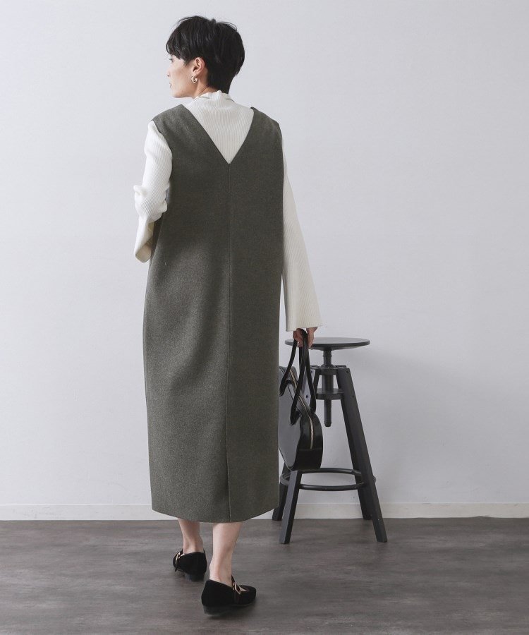 OPAQUE.CLIP｜ウールライクジャンパードレス【洗濯機洗い可