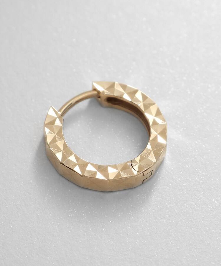 COCOSHNIK｜K10ミラーカット中折れ フープピアス | Rakuten Fashion