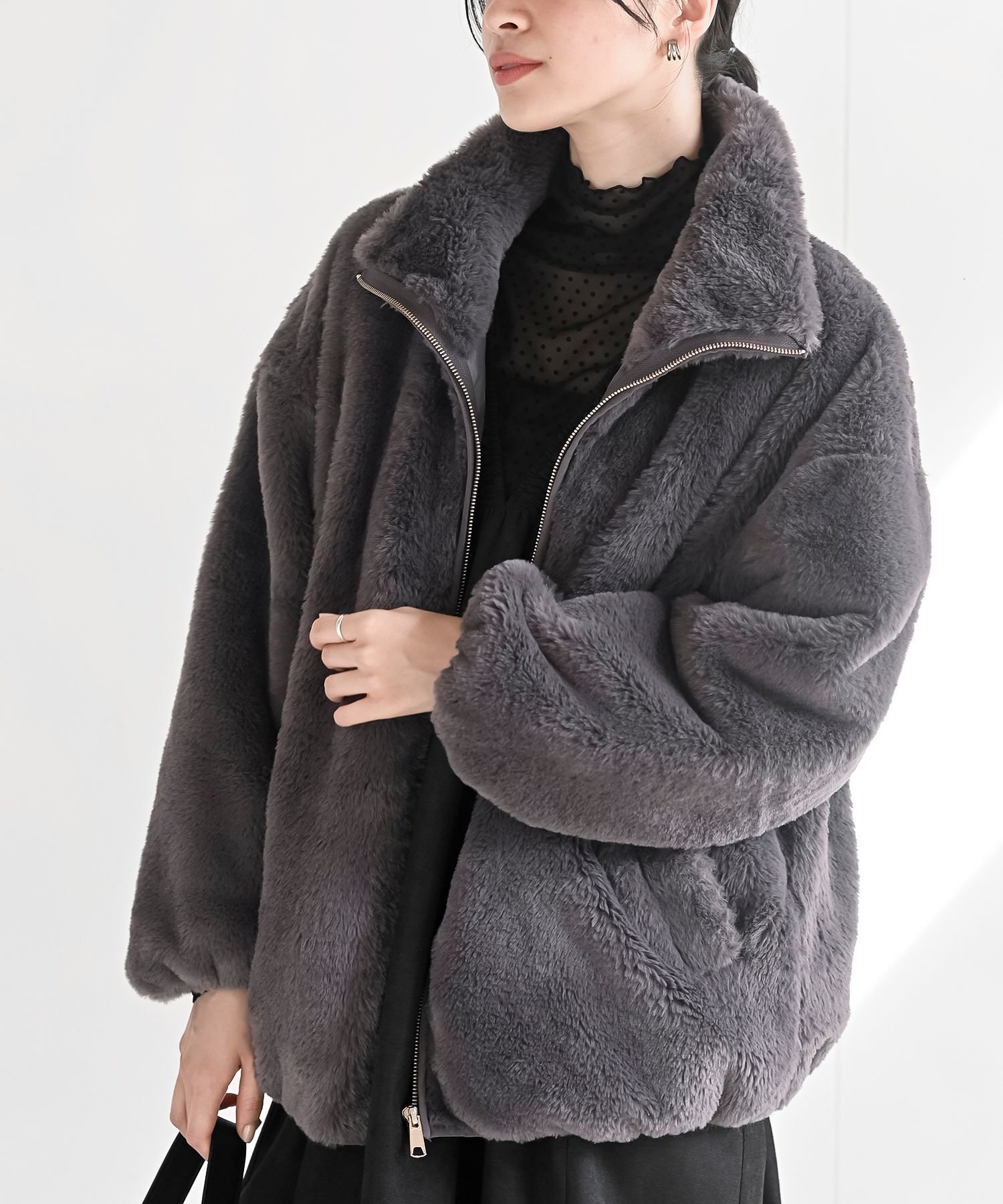 rps｜フェイクファースタンドコート | Rakuten Fashion(楽天