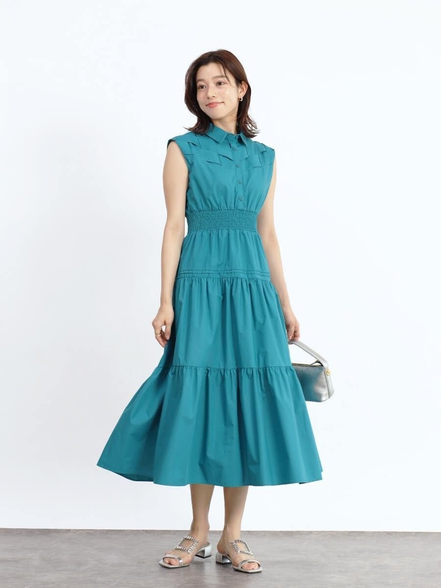 Vin｜格子編みデザインティアードワンピース | Rakuten Fashion(楽天