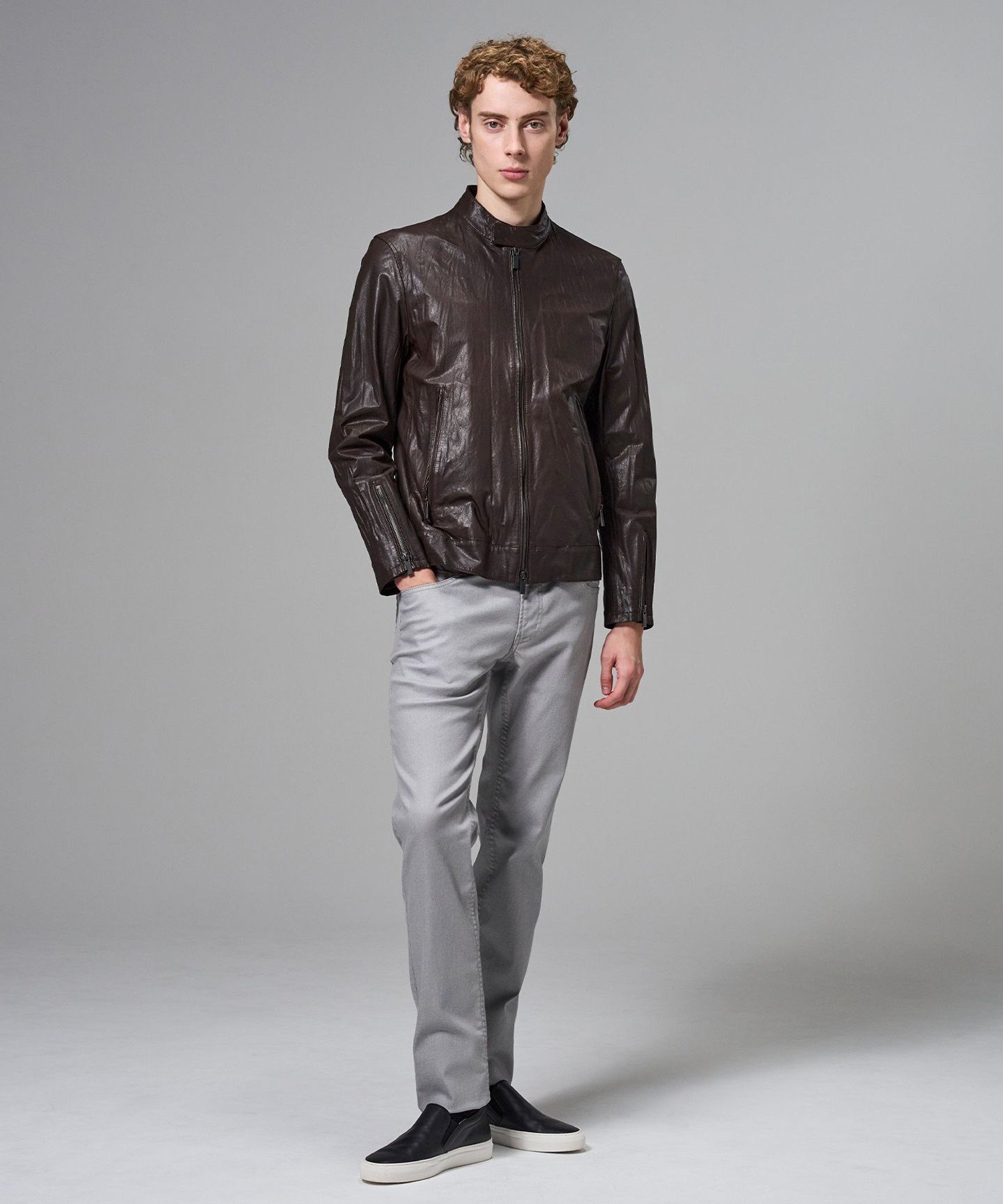 JOSEPH HOMME｜【洗い加工】シュリンクエアレザー シングルライダース