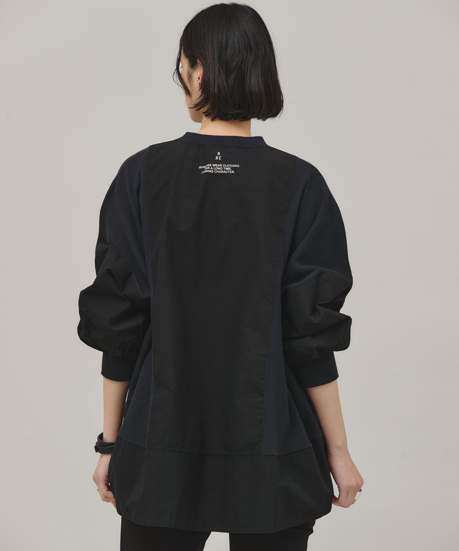 2025AW✨ カレンソロジー ＜&RC＞ワッフルヘンリープルオーバー　黒　F Curensology｜<&RC>ワッフルヘンリープルオーバー | Rakuten Fashion