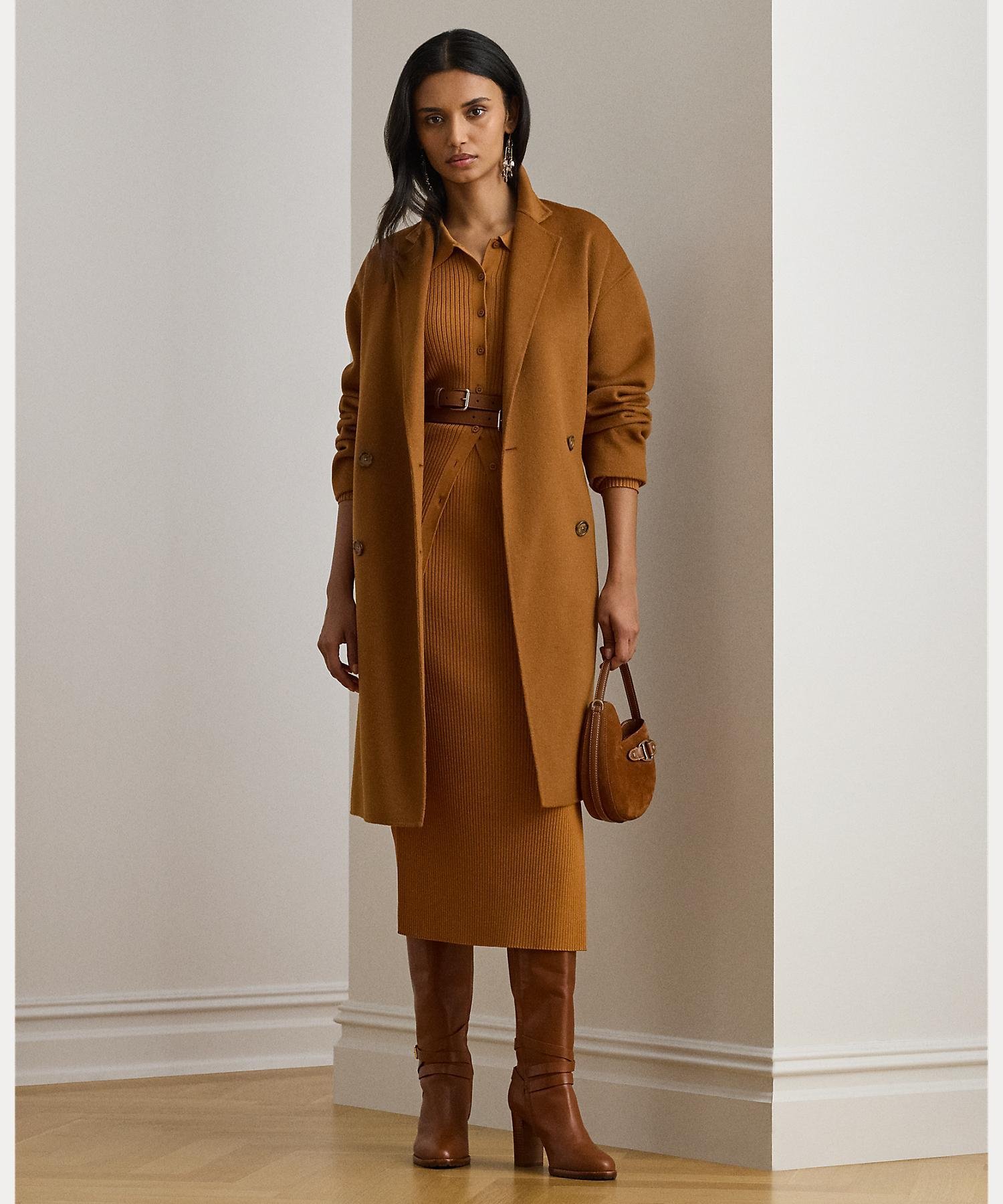 RALPH LAUREN｜ダブルブレステッド ウールブレンド コクーン コート