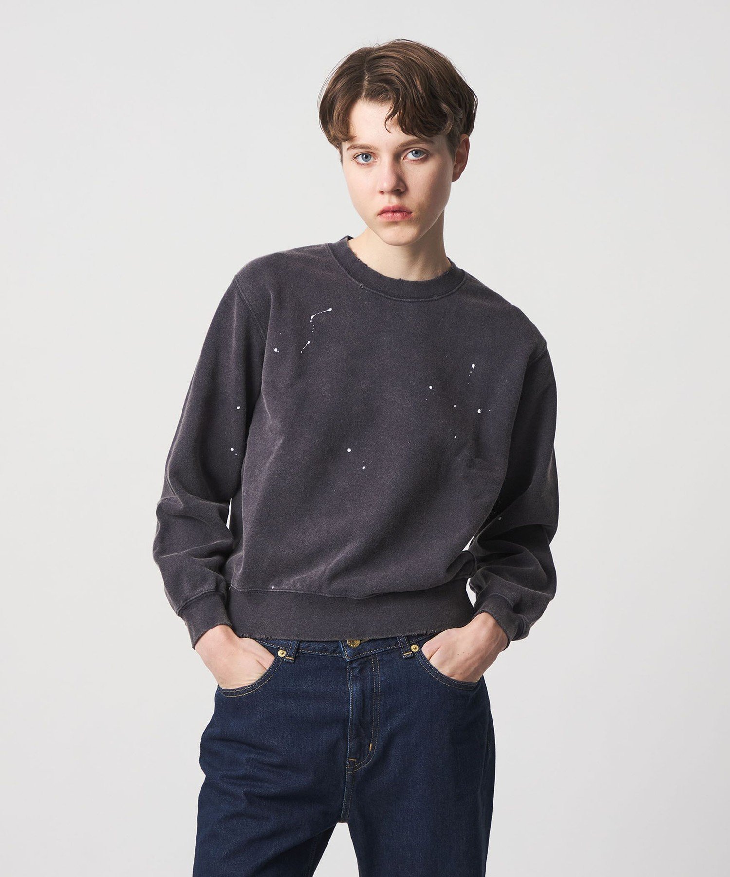 ＜6(ROKU)＞ダメージ ペイント スウェット プルオーバー　L BEAUTY&YOUTH UNITED ARROWS｜<6(ROKU)>ダメージ ペイント スウェット