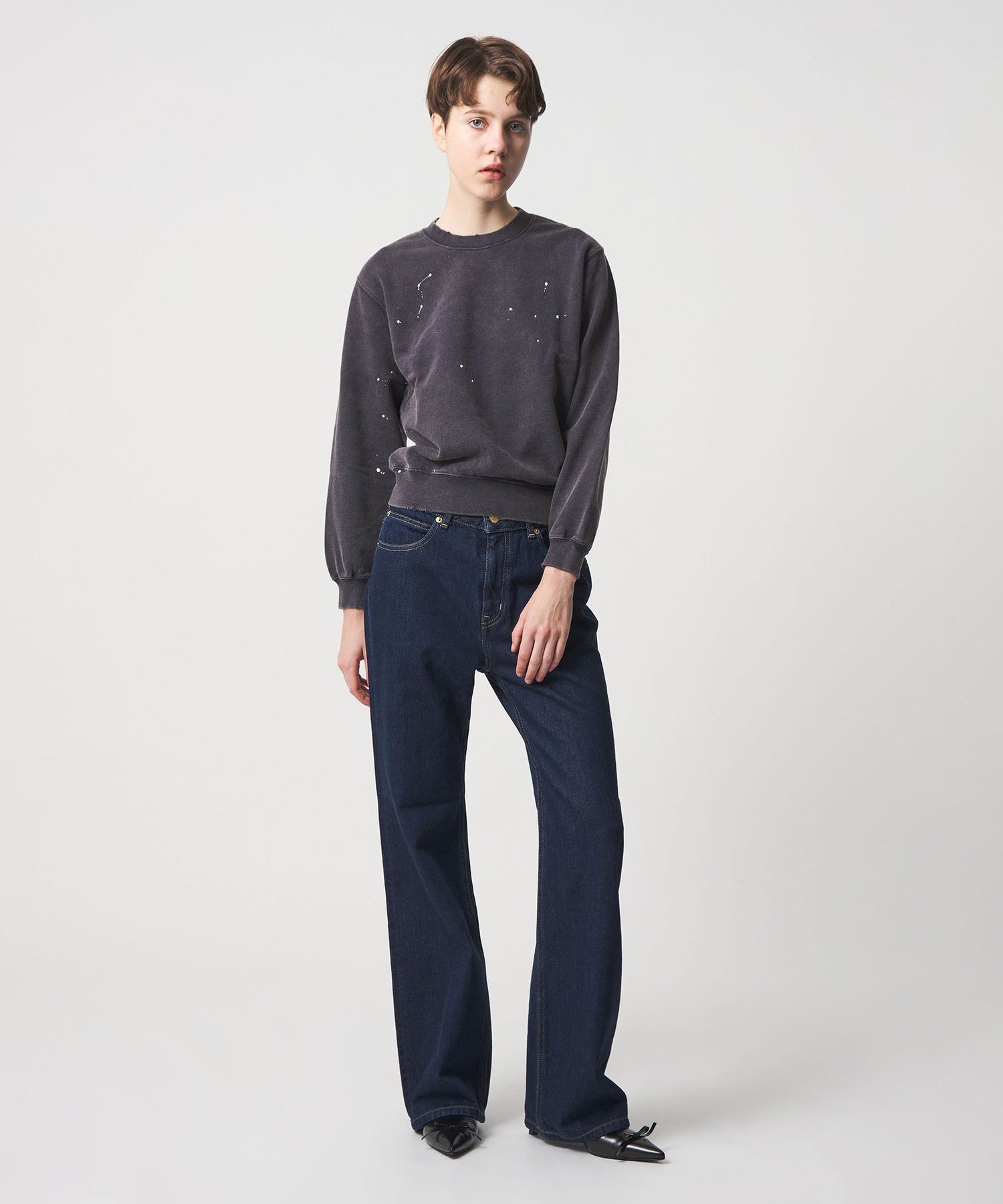 6(ROKU) ダメージ加工 スウェット 6(ROKU)＞ダメージ スウェット クルーネック