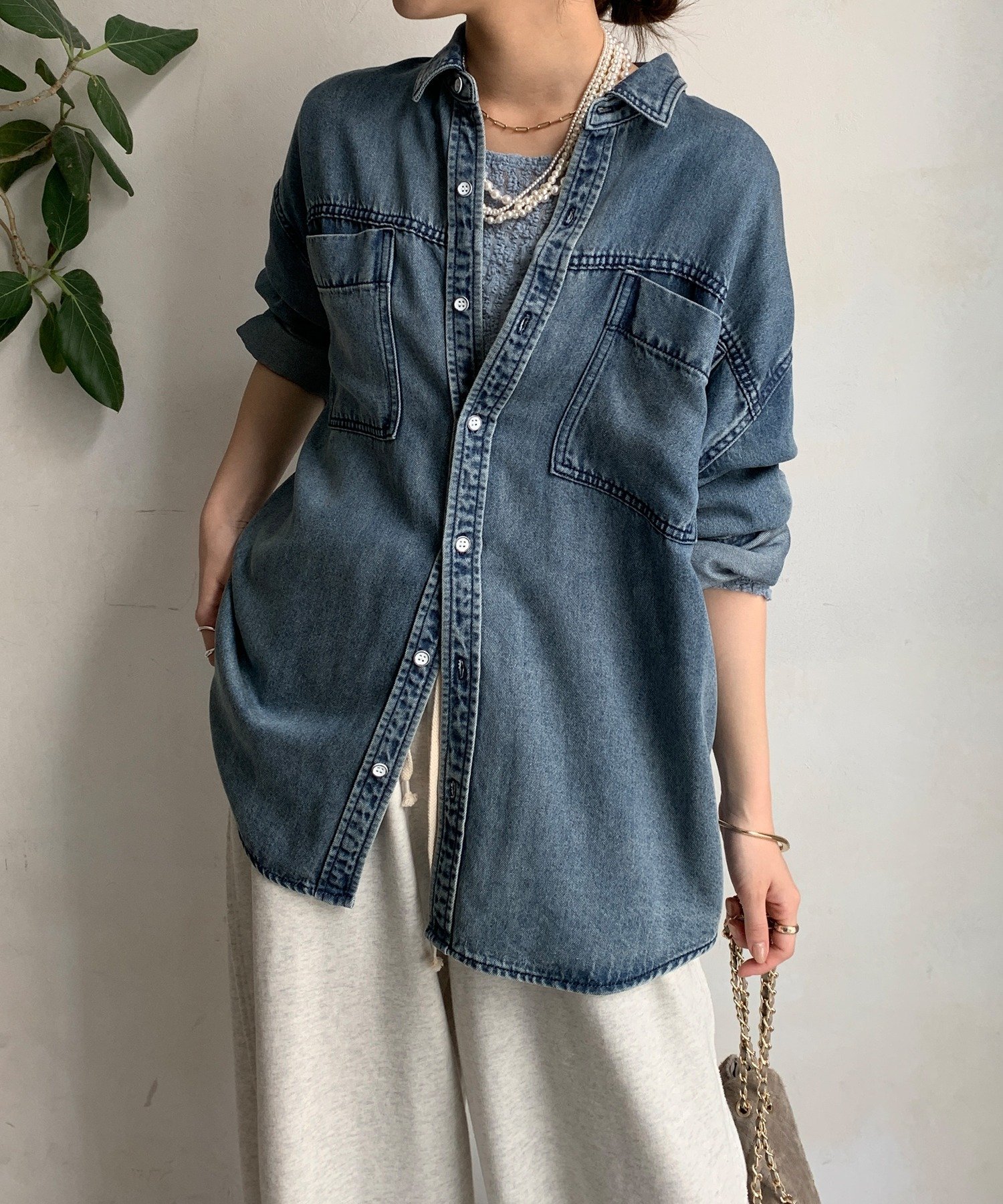 DOUDOU｜リヨセルデニムポケットシャツ | Rakuten Fashion(楽天