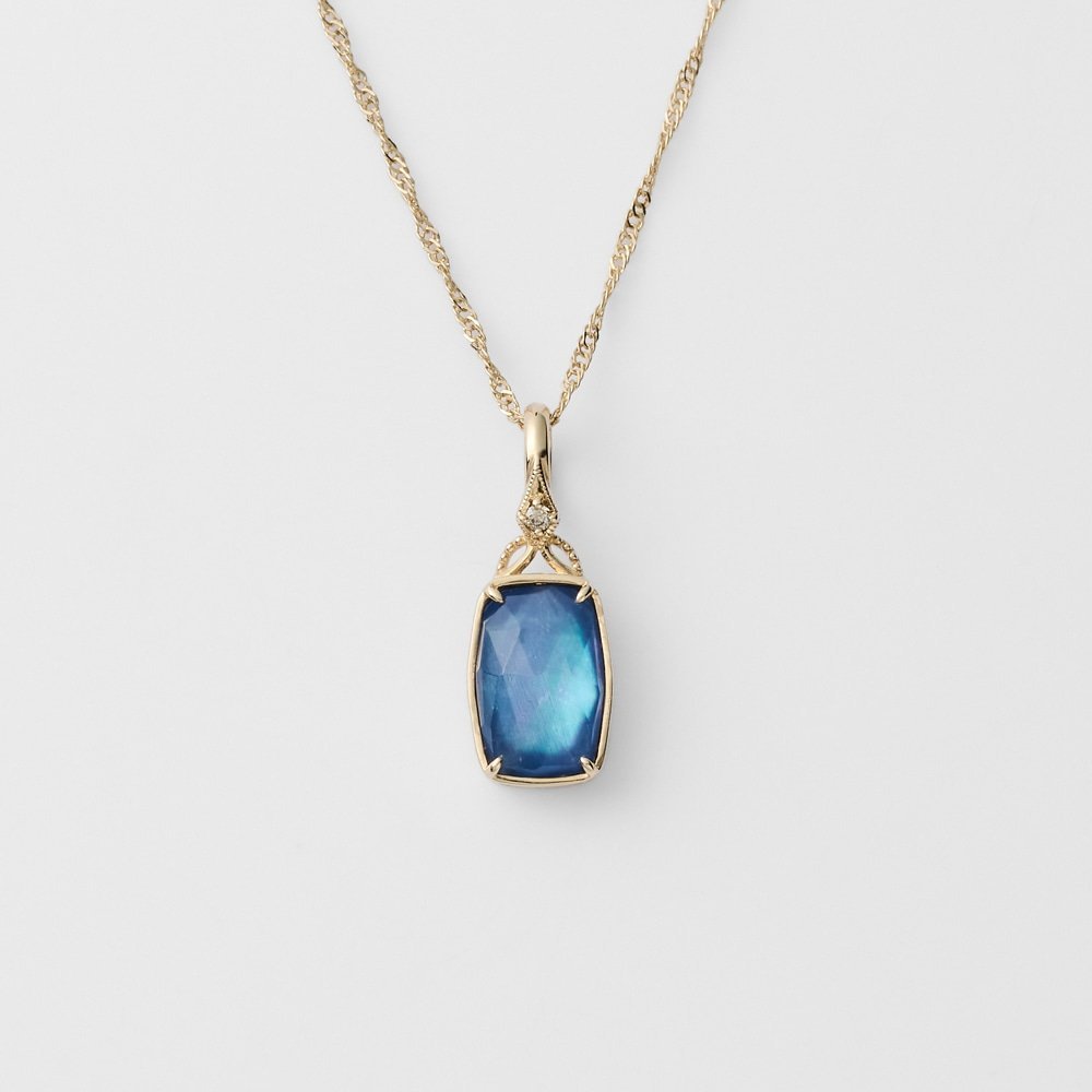 agete｜K10サファイア/クォーツ/シェルチャーム | Rakuten Fashion