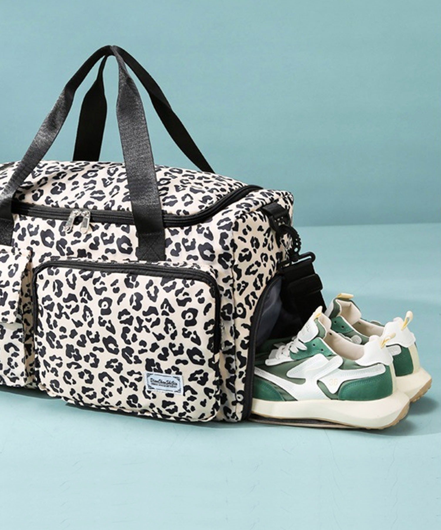 florist｜【大容量・撥水加工】2WAY ヒョウ柄トラベルボストンバッグ