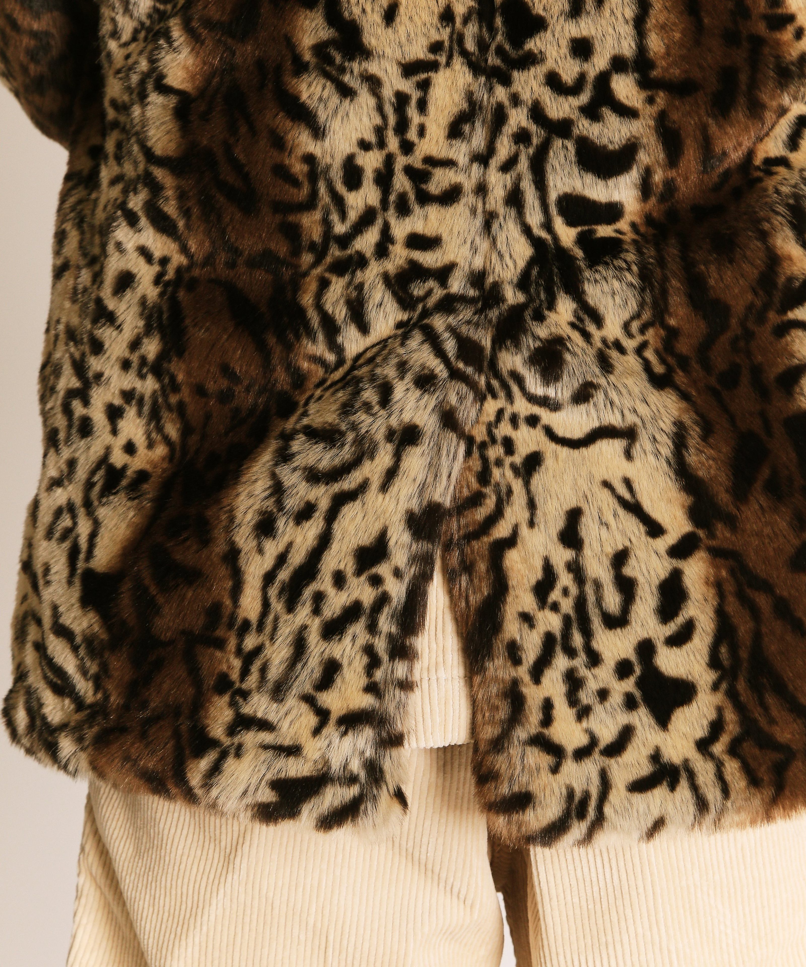 Schott｜LEOPARD FUR PEACOAT/レオパード ファーコート | Rakuten