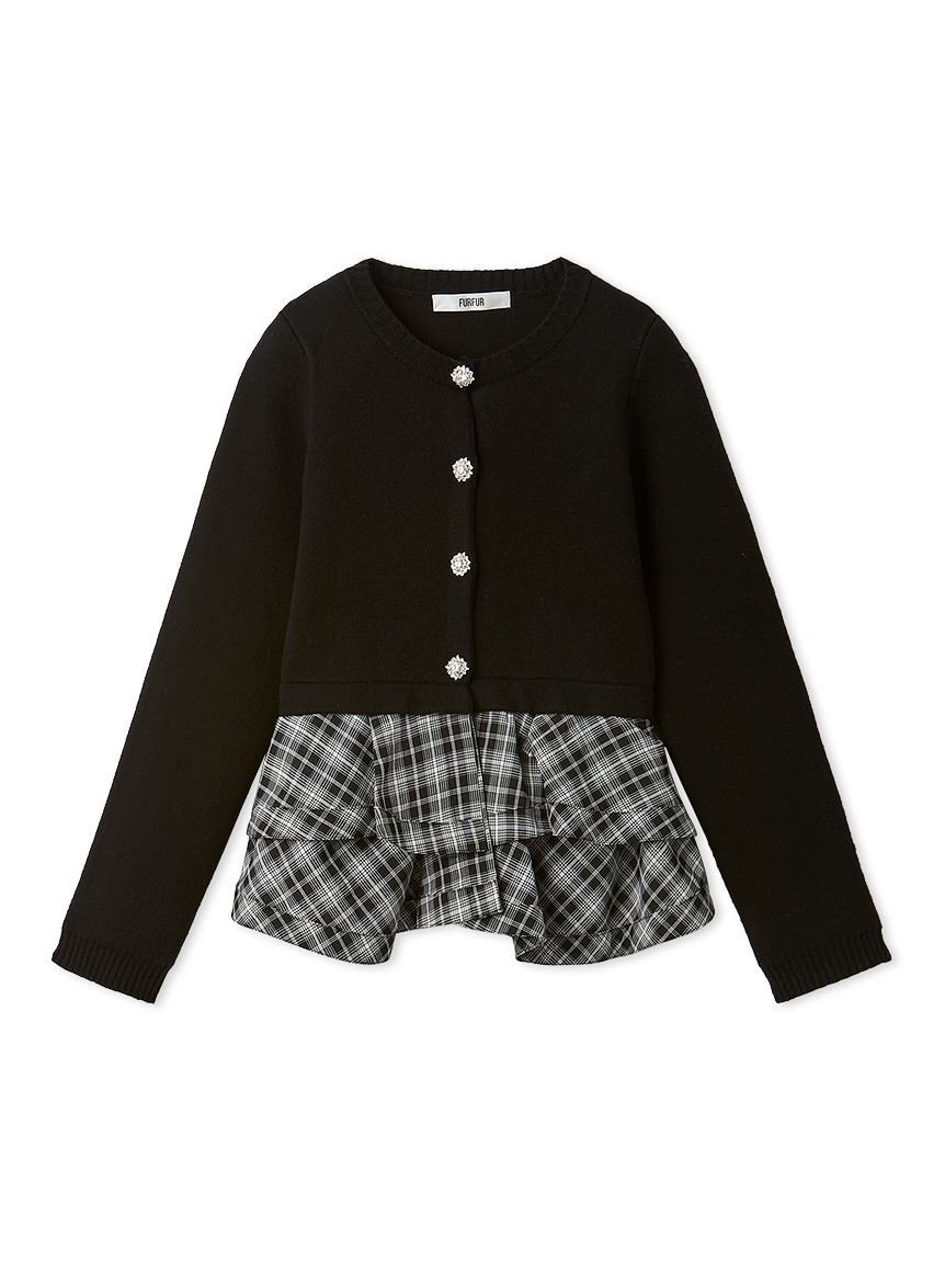 FURFUR｜【WEB限定カラー】ペプラムレイヤードカーディガン | Rakuten