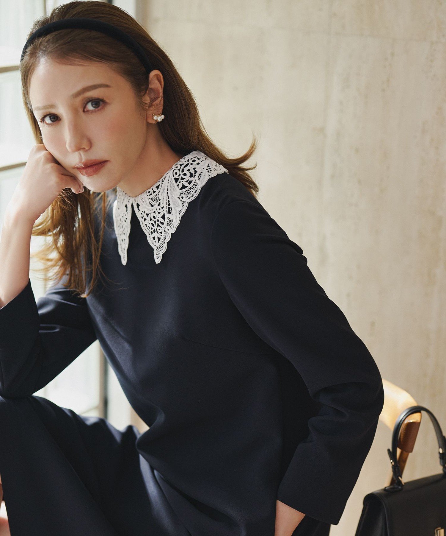 組曲｜【KUMIKYOKU NAVY】コンフォータブルドレープ レース襟