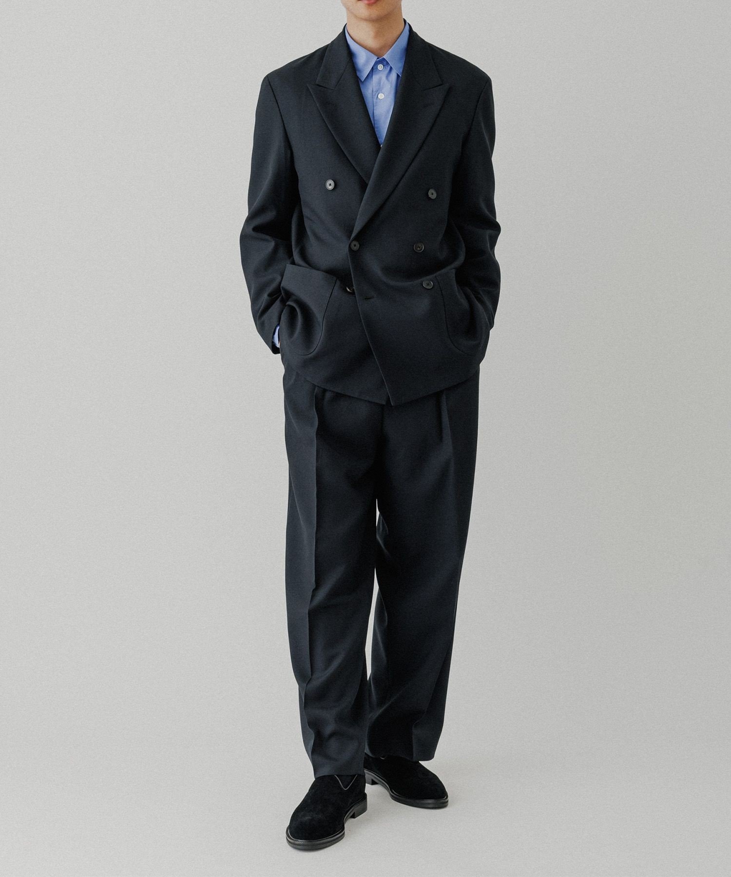 ADAM ET ROPE'｜ハードクロス ダブルブレストジャケット