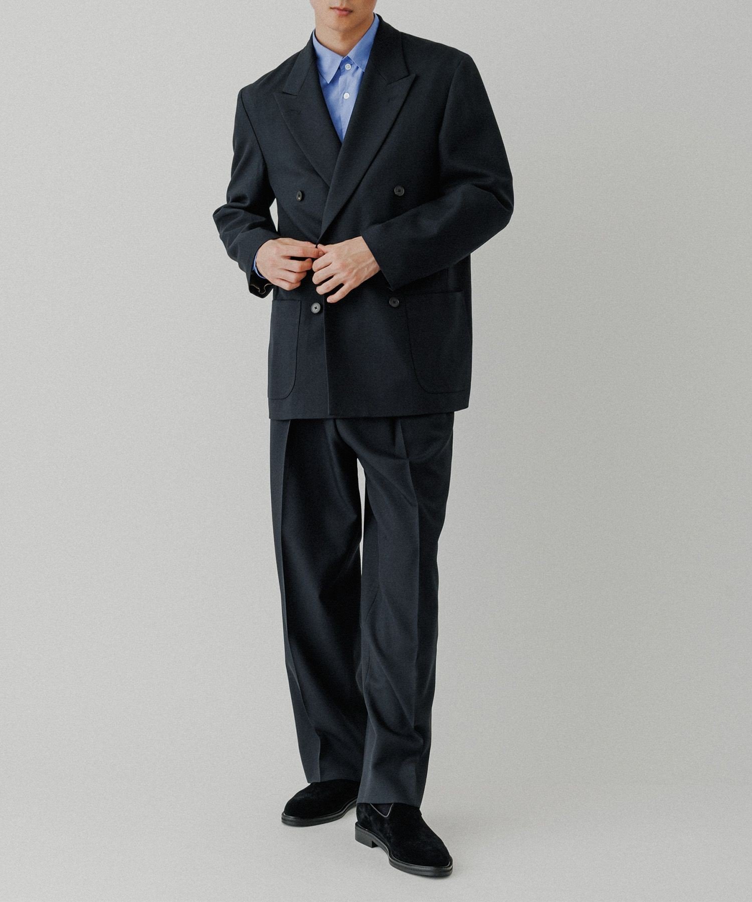 ADAM ET ROPE'｜ハードクロス ダブルブレストジャケット