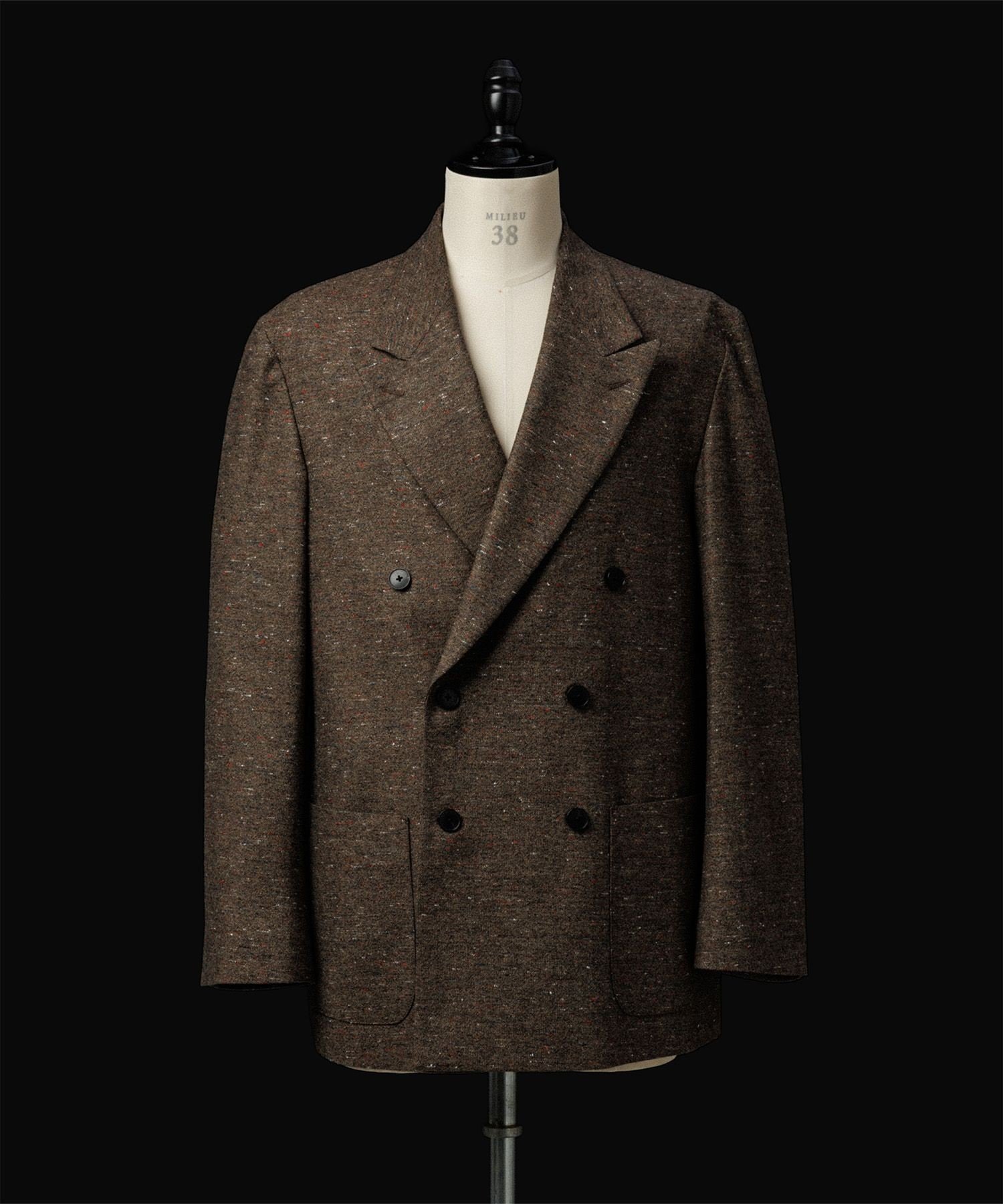 ADAM ET ROPE'｜ハードクロス ダブルブレストジャケット