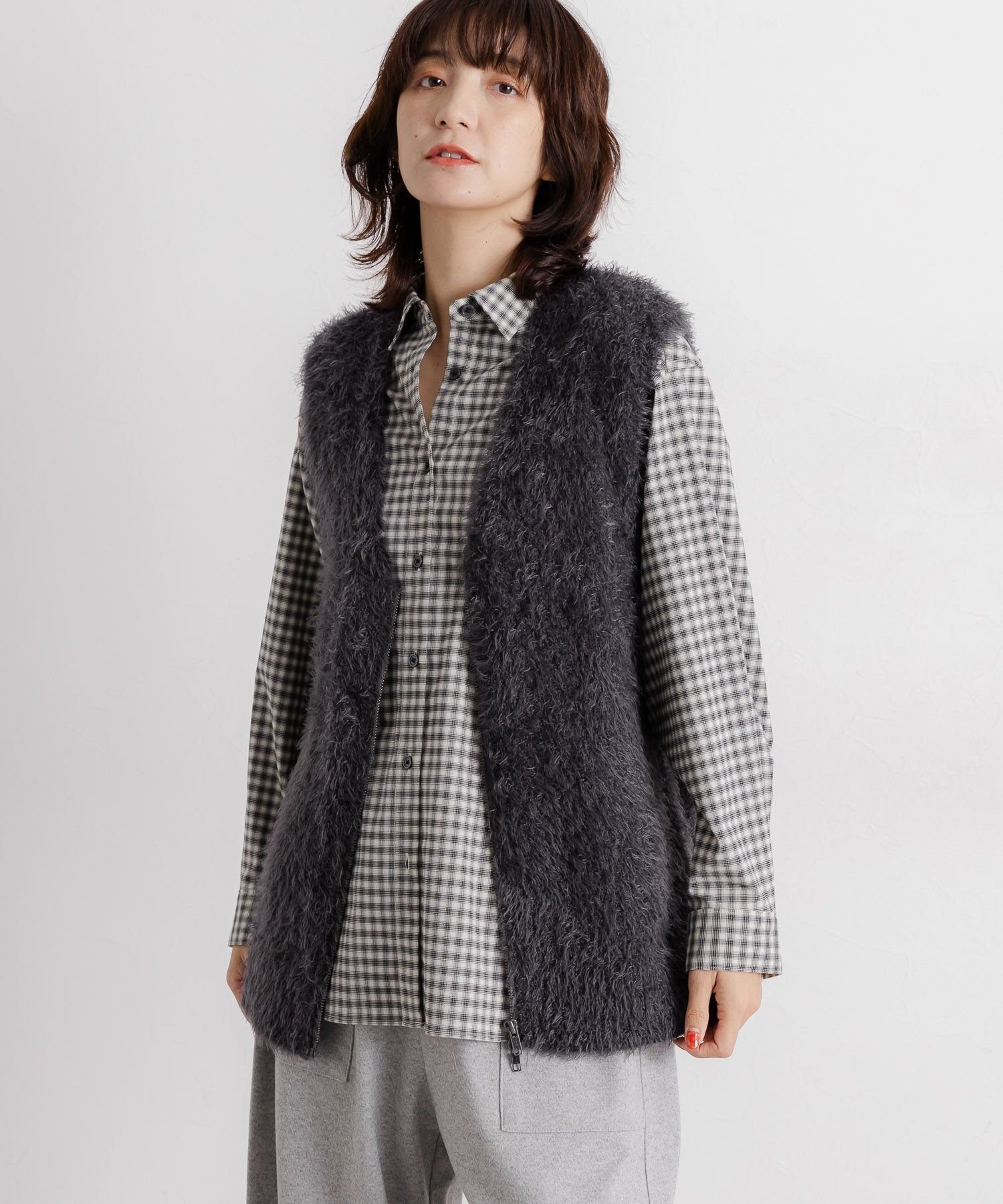 studio CLIP｜【新色追加】5ゲージフェザーヤーンワイドジップベスト