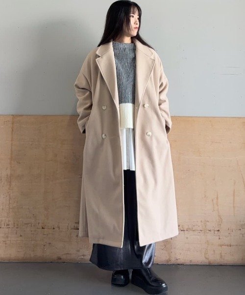 NANO universe｜メルトンジャージーチェスターロングコート | Rakuten