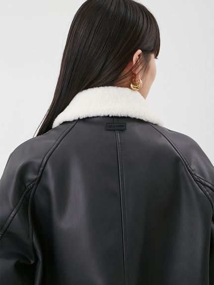 Mila Owen｜ステンカラーフェイクレザーブルゾン | Rakuten Fashion