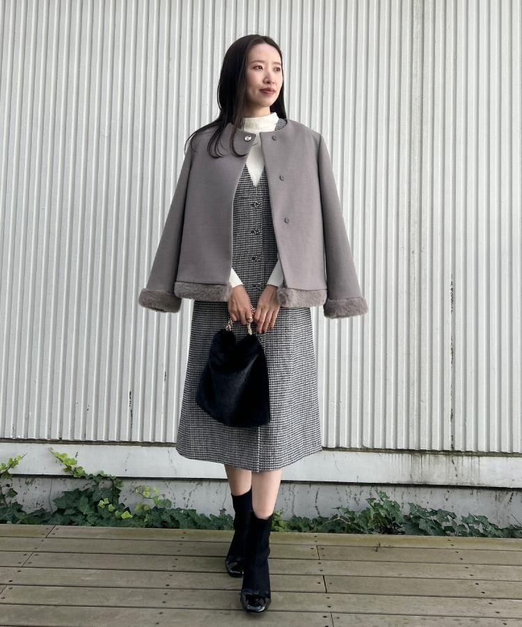 Couture Brooch｜【大人レディ・フェイクファー取り外し可能】ケープ風