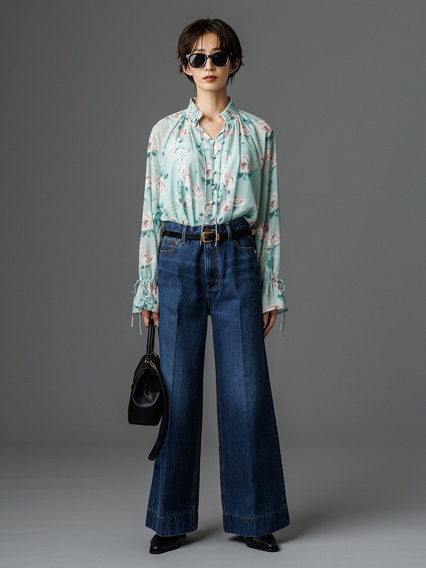 Mila Owen｜ヘムデザインセミフレアデニムパンツ | Rakuten Fashion