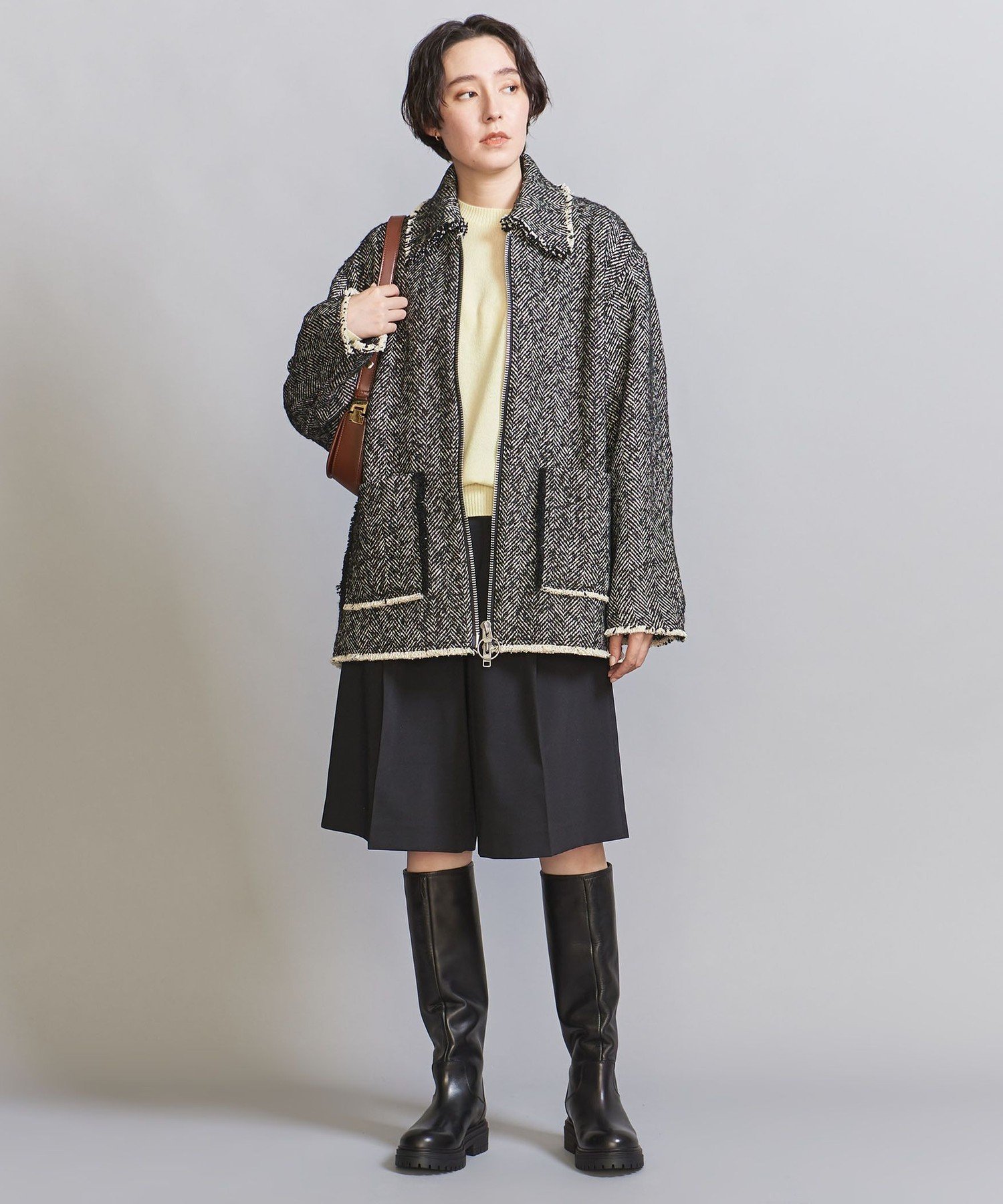 ユナイテッドアローズ　CORSO ROMA 9 レザー ロングブーツ　ブラック UNITED ARROWS LTD. OUTLET｜<CORSO ROMA 9>レザー ロングブーツ