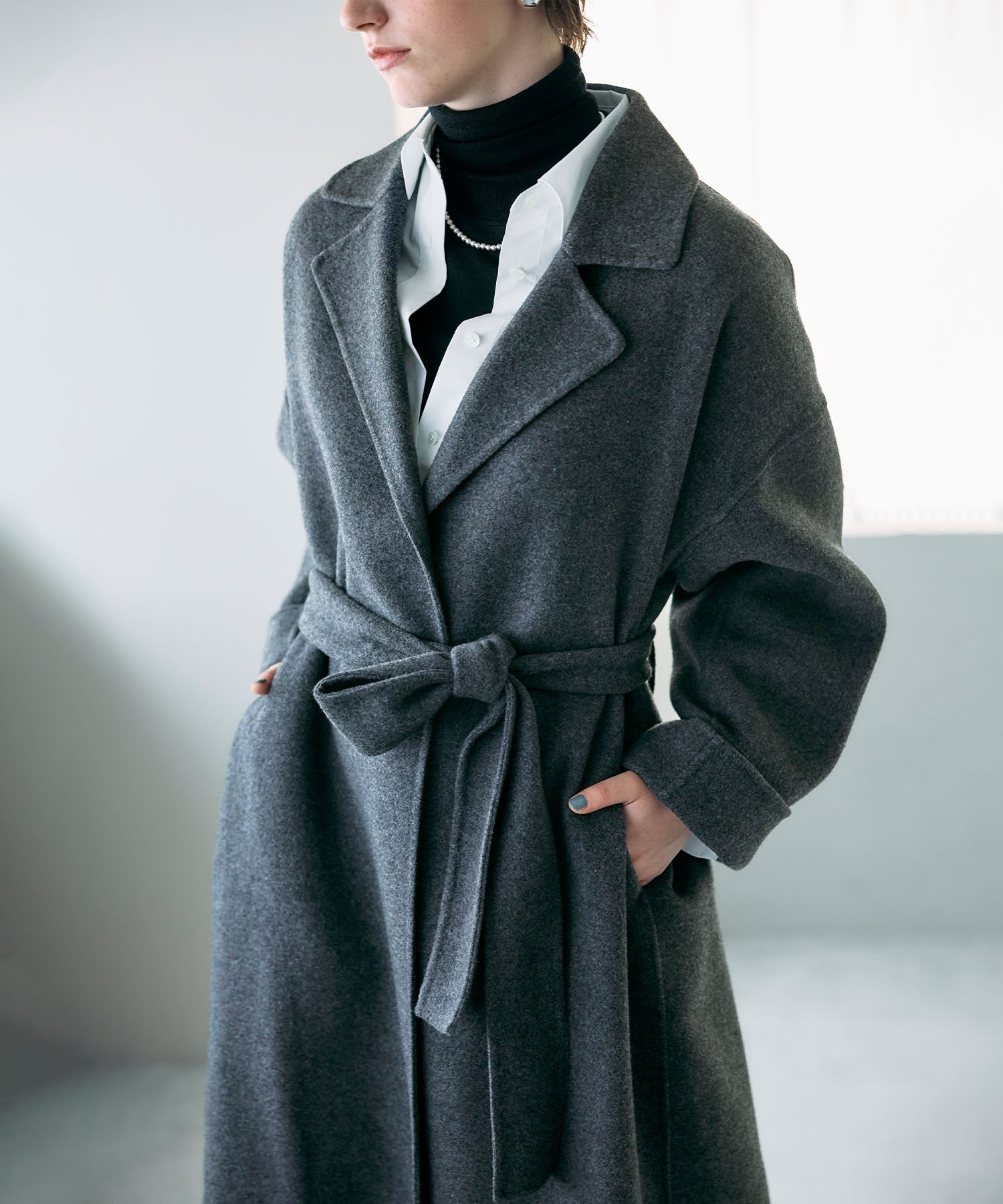 N.O.R.C｜ウールメルトンロングリバーコート | Rakuten Fashion(楽天