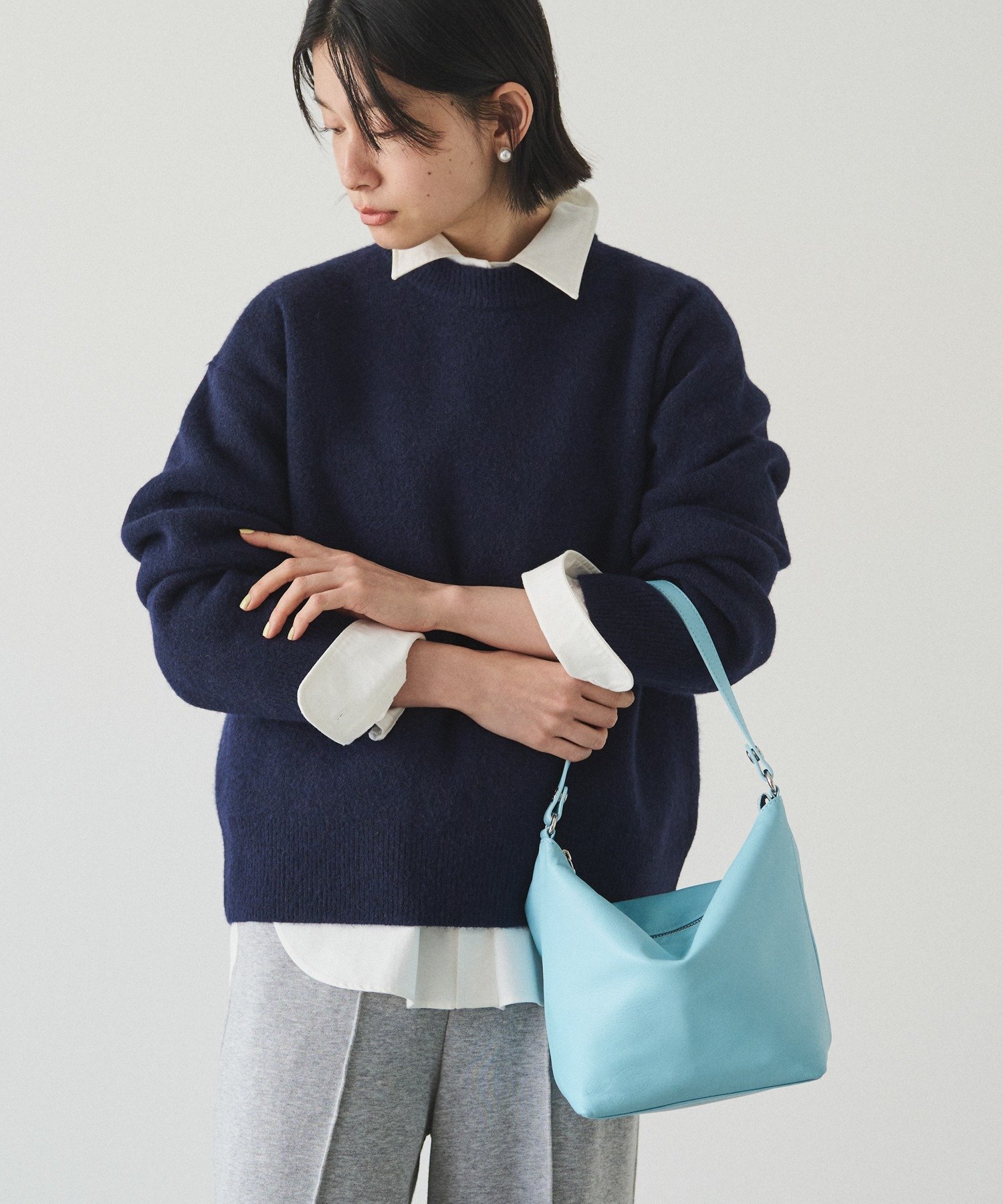 russet｜【20%ポイントバック】ソフトレザーシンプルショルダーバッグ