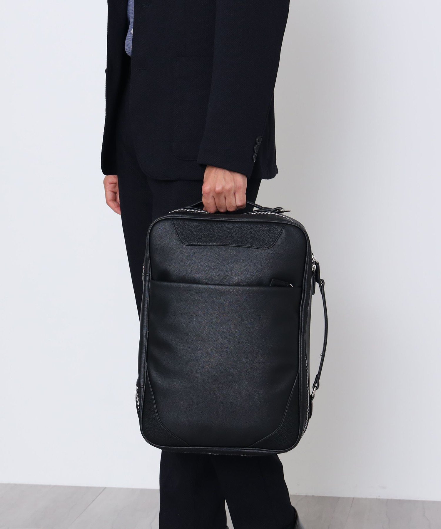 BEAMS HEART｜フェイクレザー 3WAY ブリーフバッグ(A4サイズ収納可能