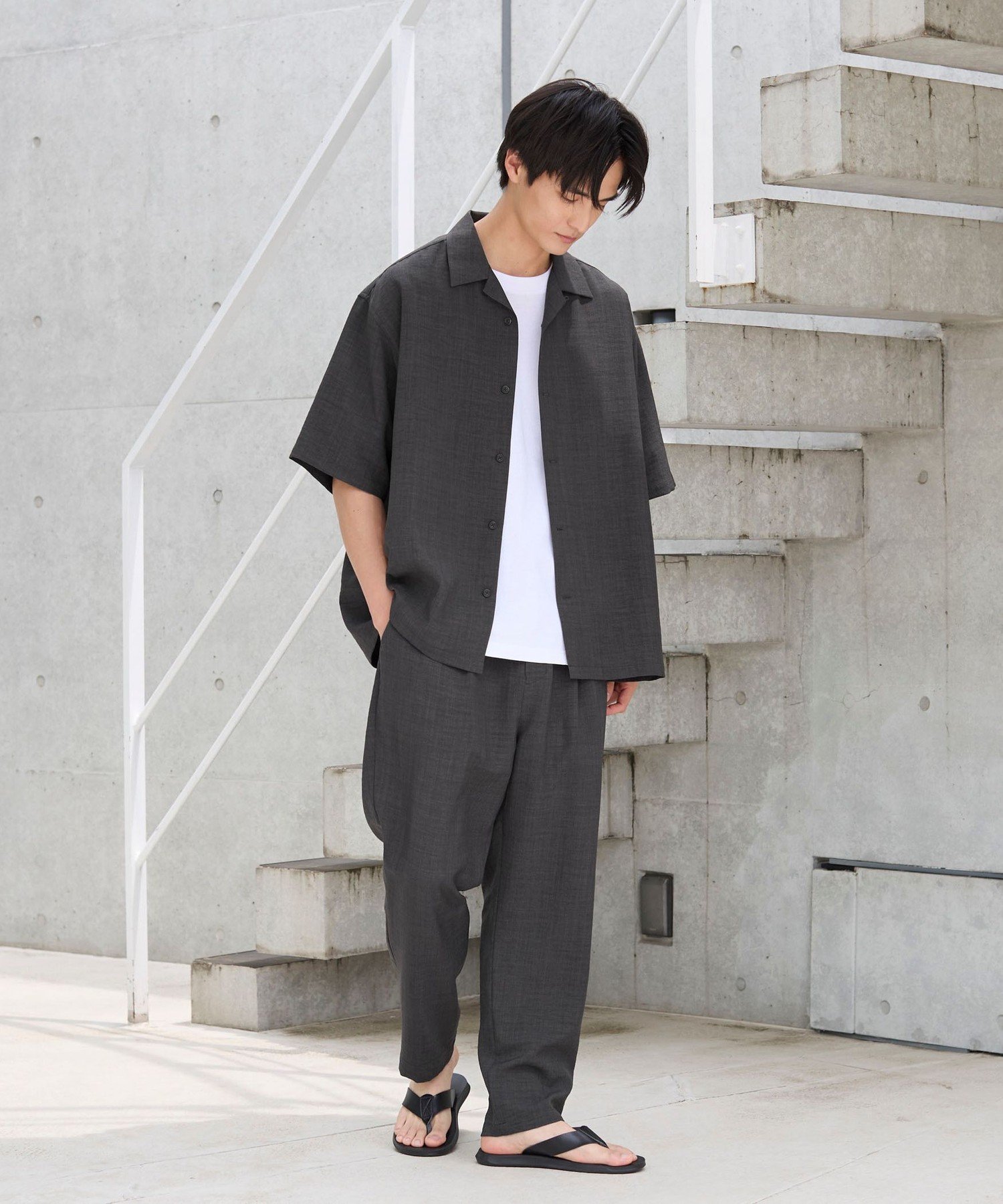 coen｜リネンライクオープンカラーシャツ | Rakuten Fashion(楽天