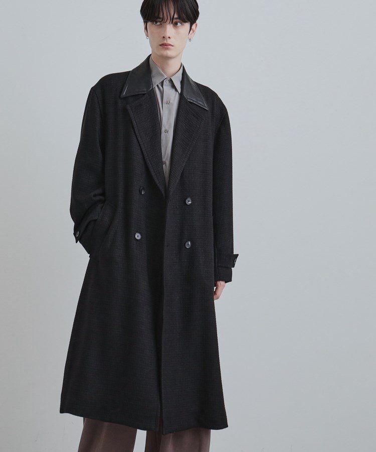 tk.TAKEO KIKUCHI｜ツイードダブルオーバーコート | Rakuten Fashion