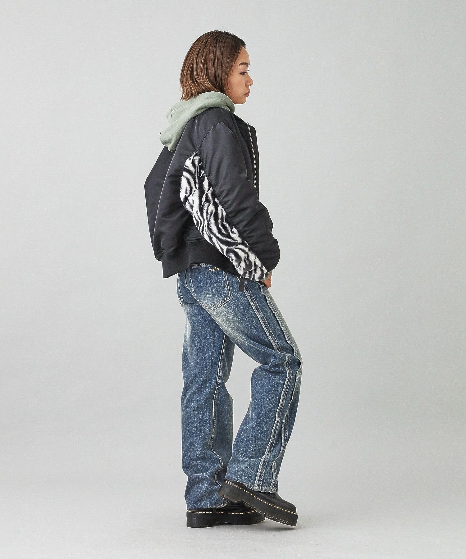 X-girl｜PANELED FUR REVERSIBLE MA-1 JACKET | Rakuten Fashion(楽天