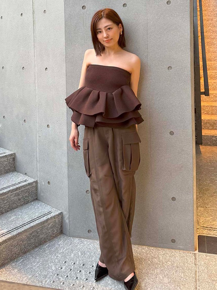 styling/｜ラッフルニットベアトップ | Rakuten Fashion(楽天