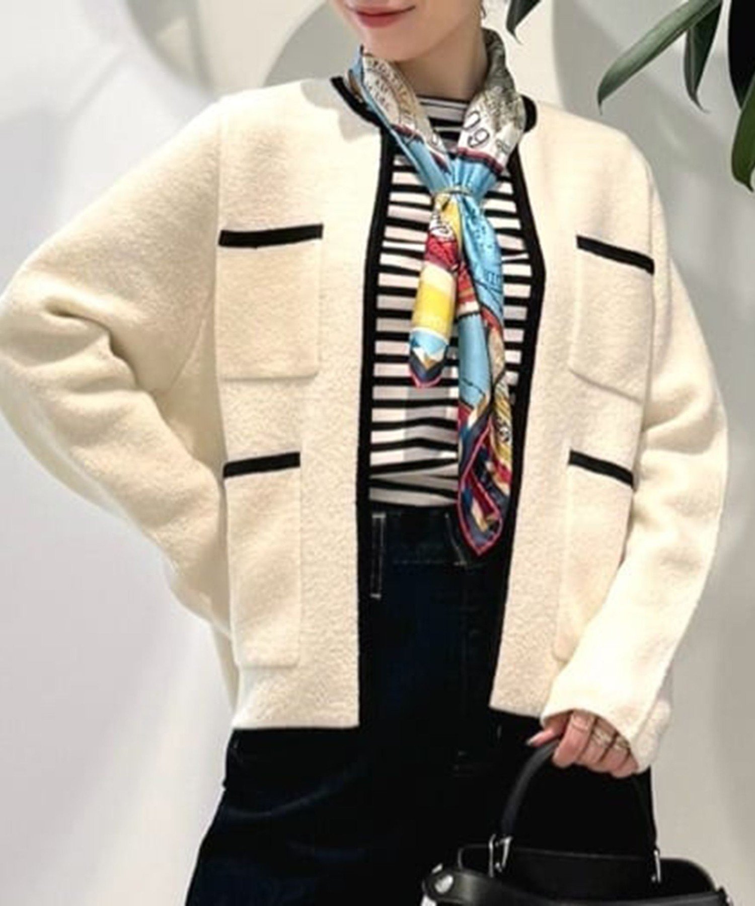 TOMORROWLAND｜ウールナイロンブークレー フロントオープン