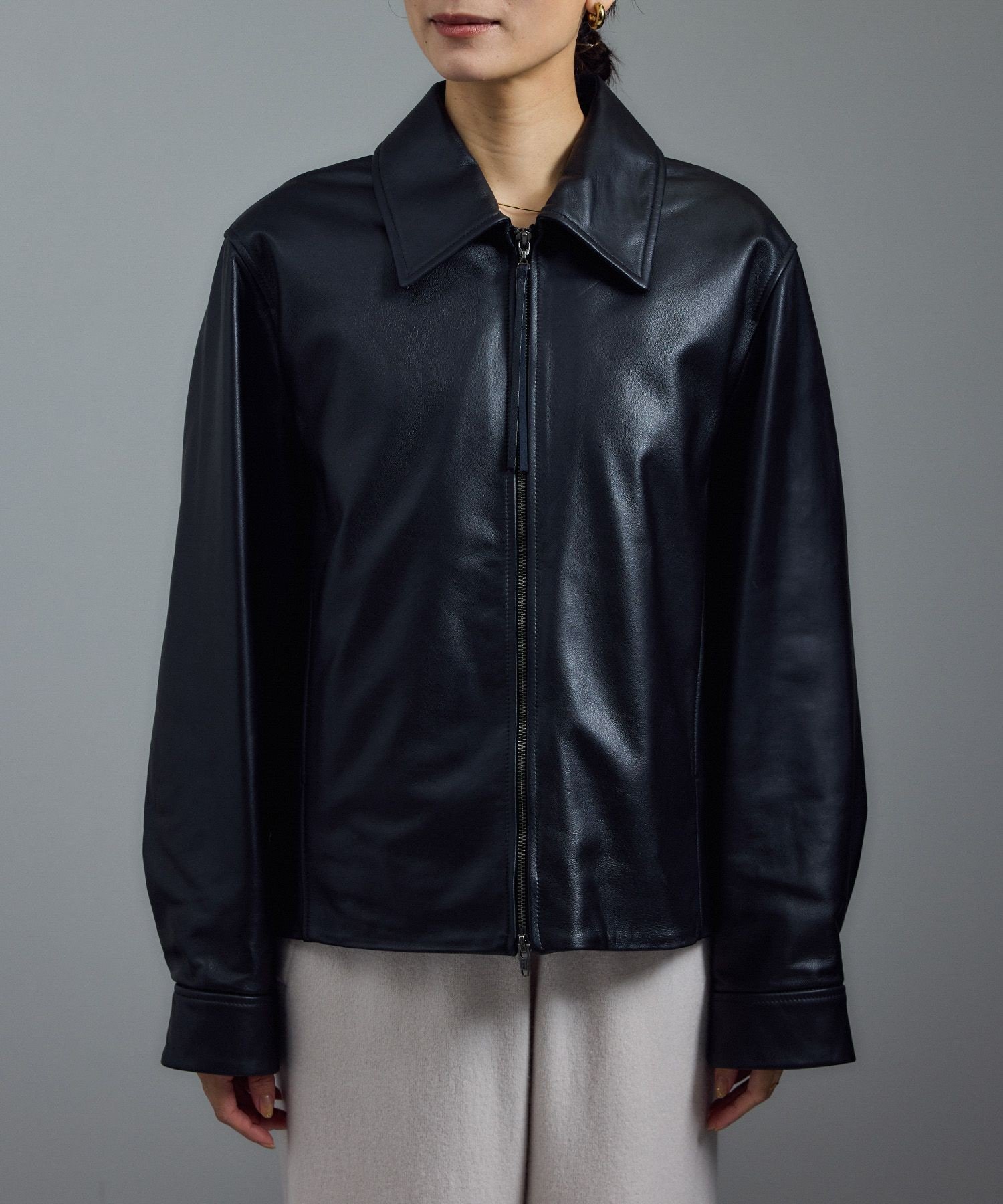 SALON adam et rope'｜ラムレザージップブルゾン | Rakuten Fashion