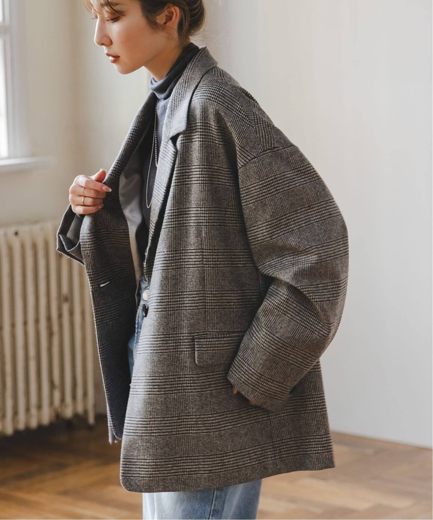 NOBLE｜《追加》オーバーサイズチェックジャケット | Rakuten Fashion