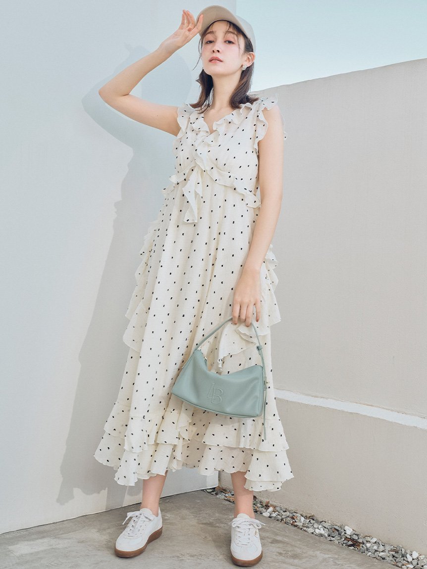 LILY BROWN｜ラッフルフリルフレアワンピース | Rakuten Fashion(楽天