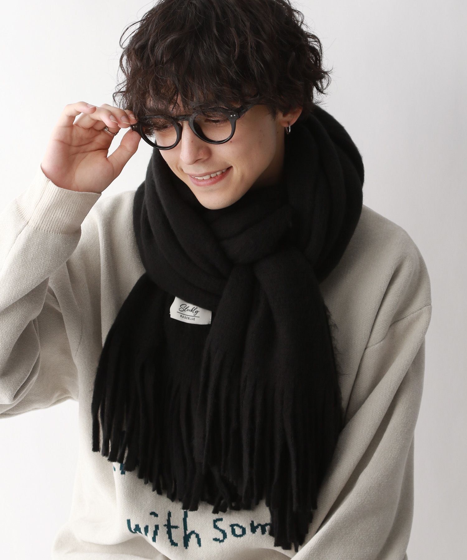 RAGEBLUE｜【UNISEX】ボリュームフリンジマフラー | Rakuten Fashion