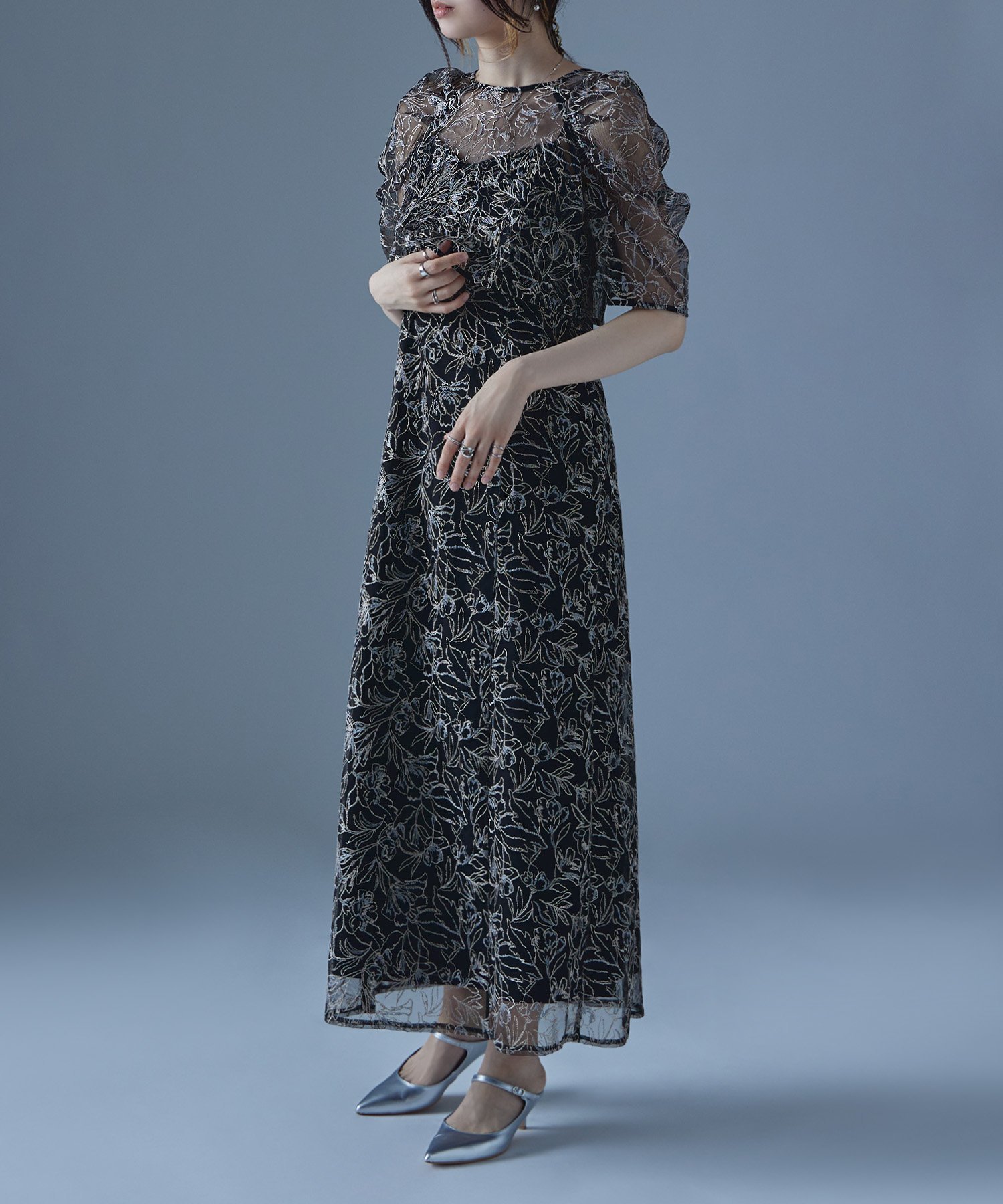 bflat｜刺繍レースレイヤードドレス | Rakuten Fashion(楽天