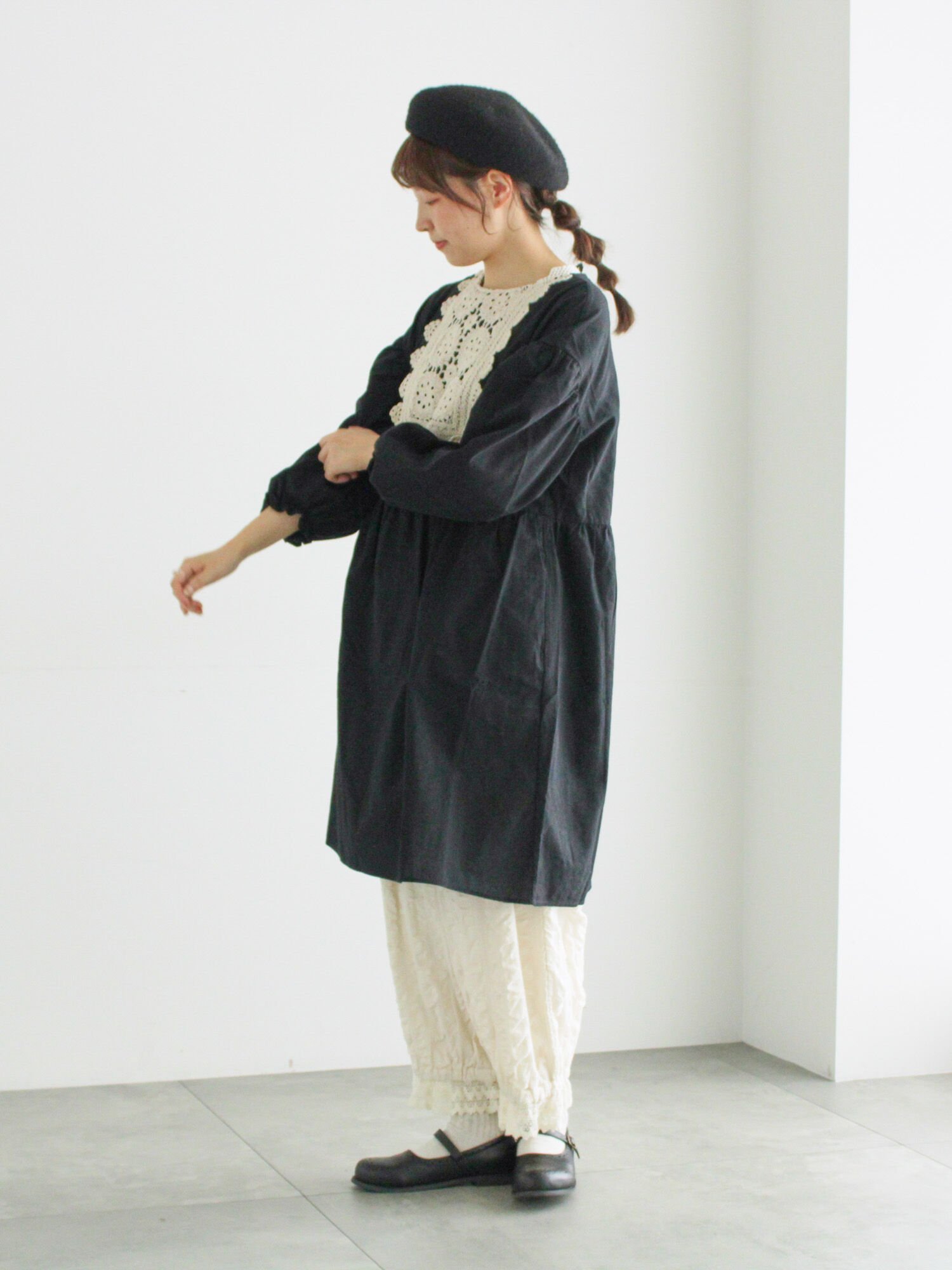 Samansa Mos2｜【WEB限定】コットンジャカード製品染め裾フリルパンツ