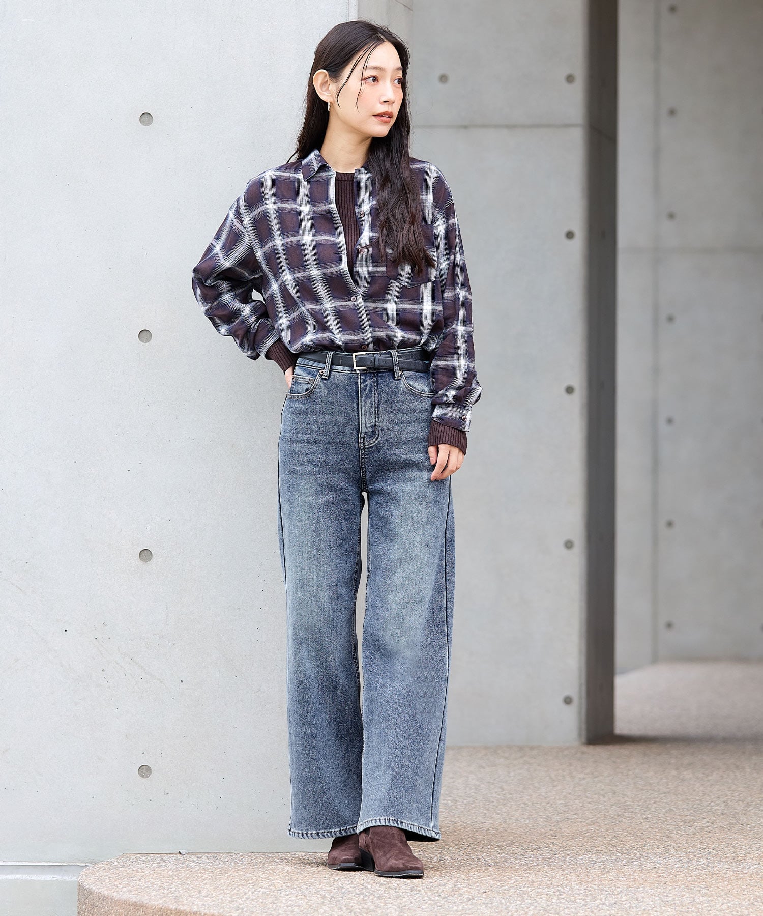 coca｜【新色追加】裏起毛デニムワイドパンツ | Rakuten Fashion(楽天