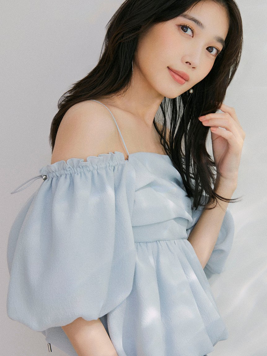 FRAY I.D｜3wayオフショルパフスリーブブラウス/ウォッシャブル